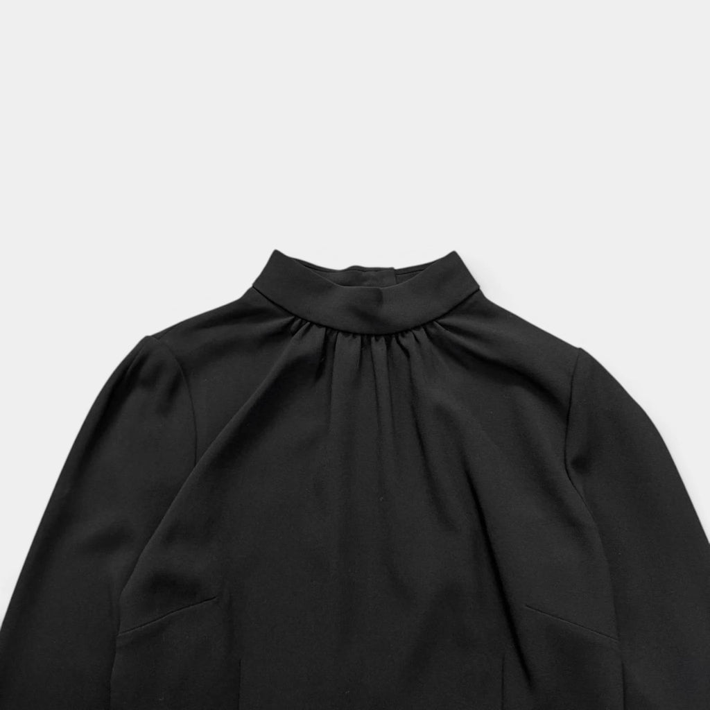 Dolce & Gabbana Black Stand Collar Longsleeve Blouse