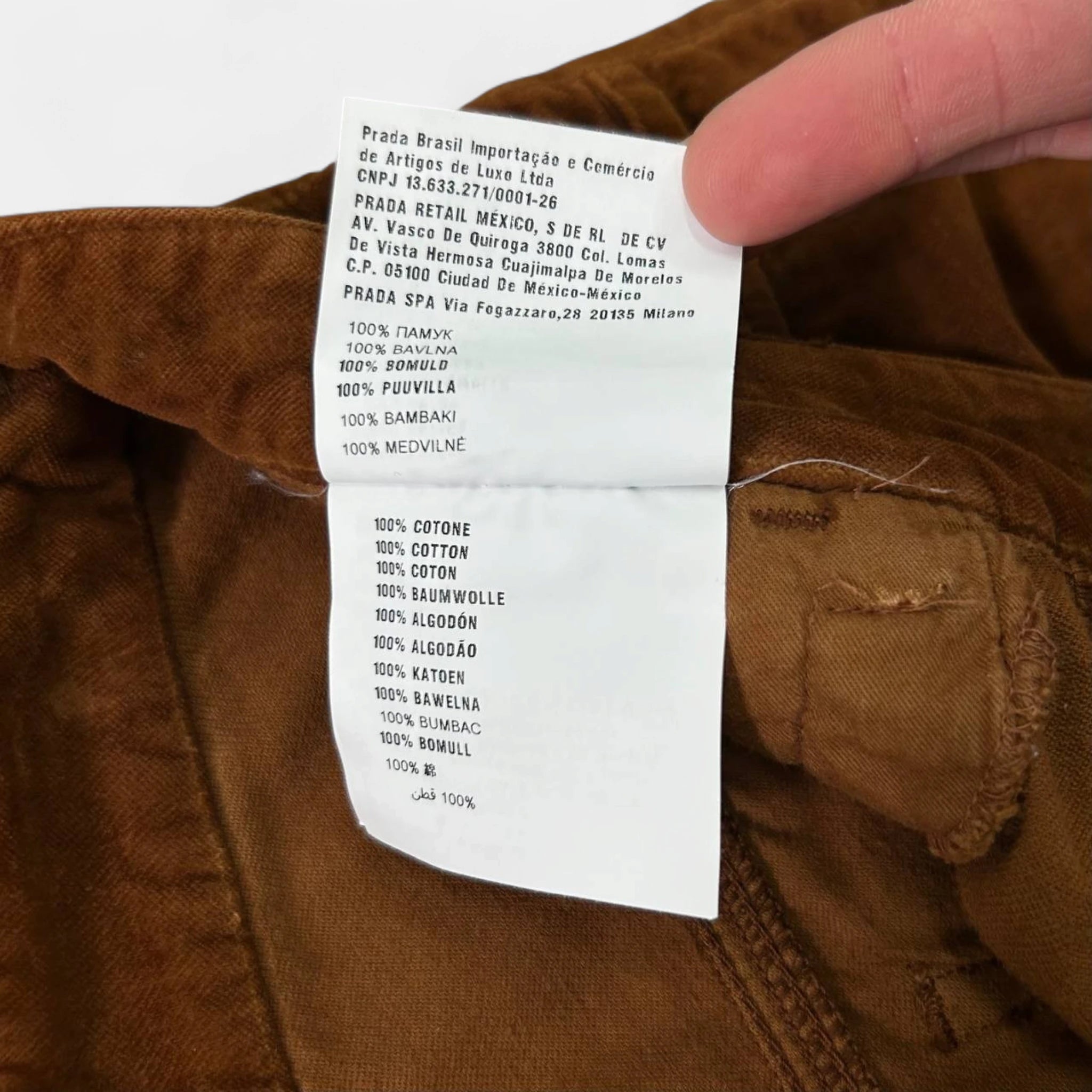 Prada Brown Denim Pants