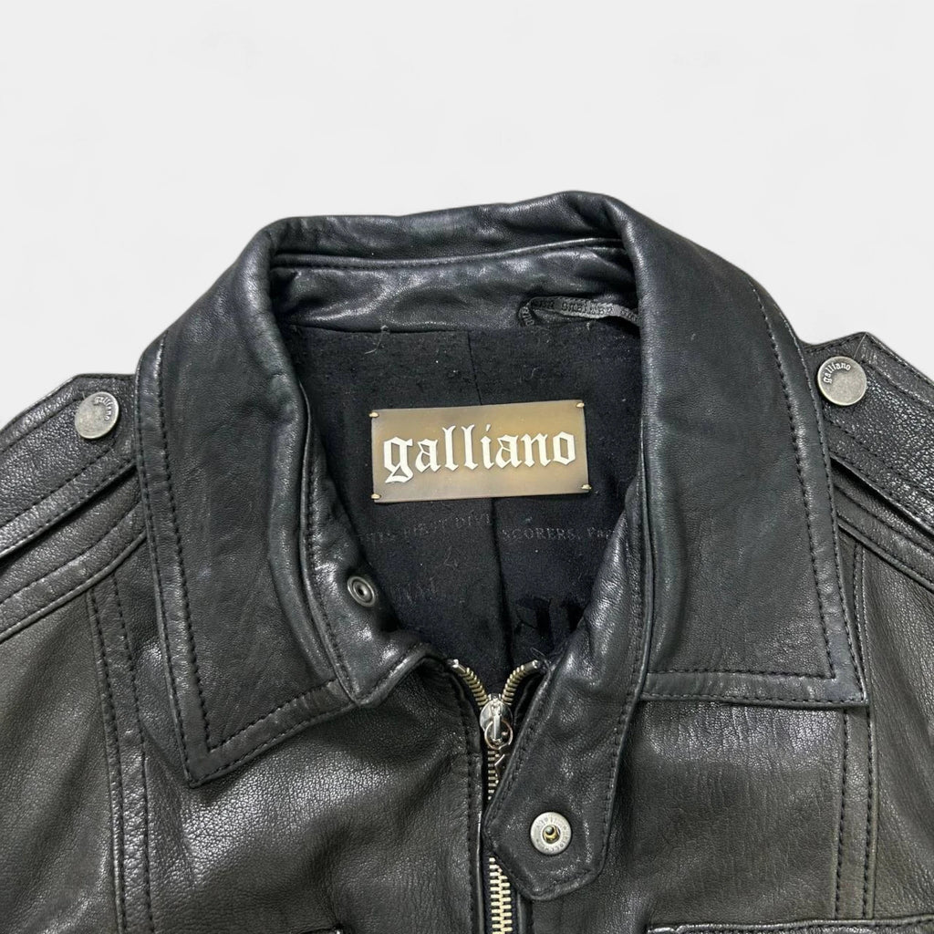Galliano 90s Classic Black Leather Jacket