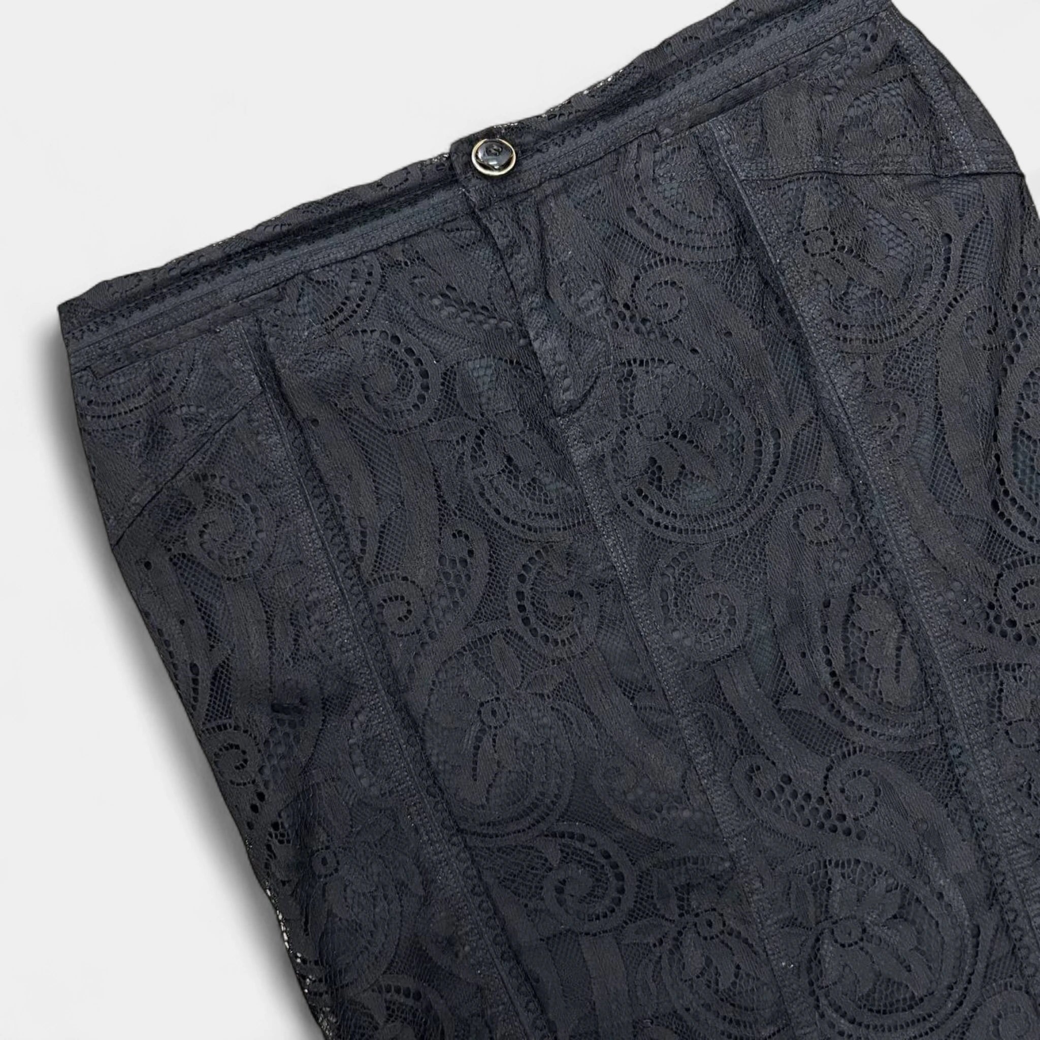 Dolce & Gabbana Black Venecian Lace Pencil Skirt