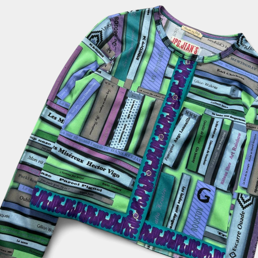 Jean Paul Gaultier 1996 Bookshelf Print Mesh Top