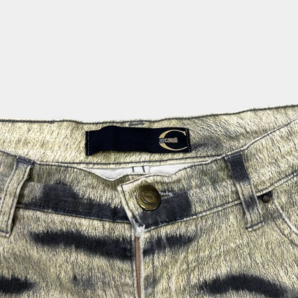 Just Cavalli 2000s Tiger Print Flared Pants
