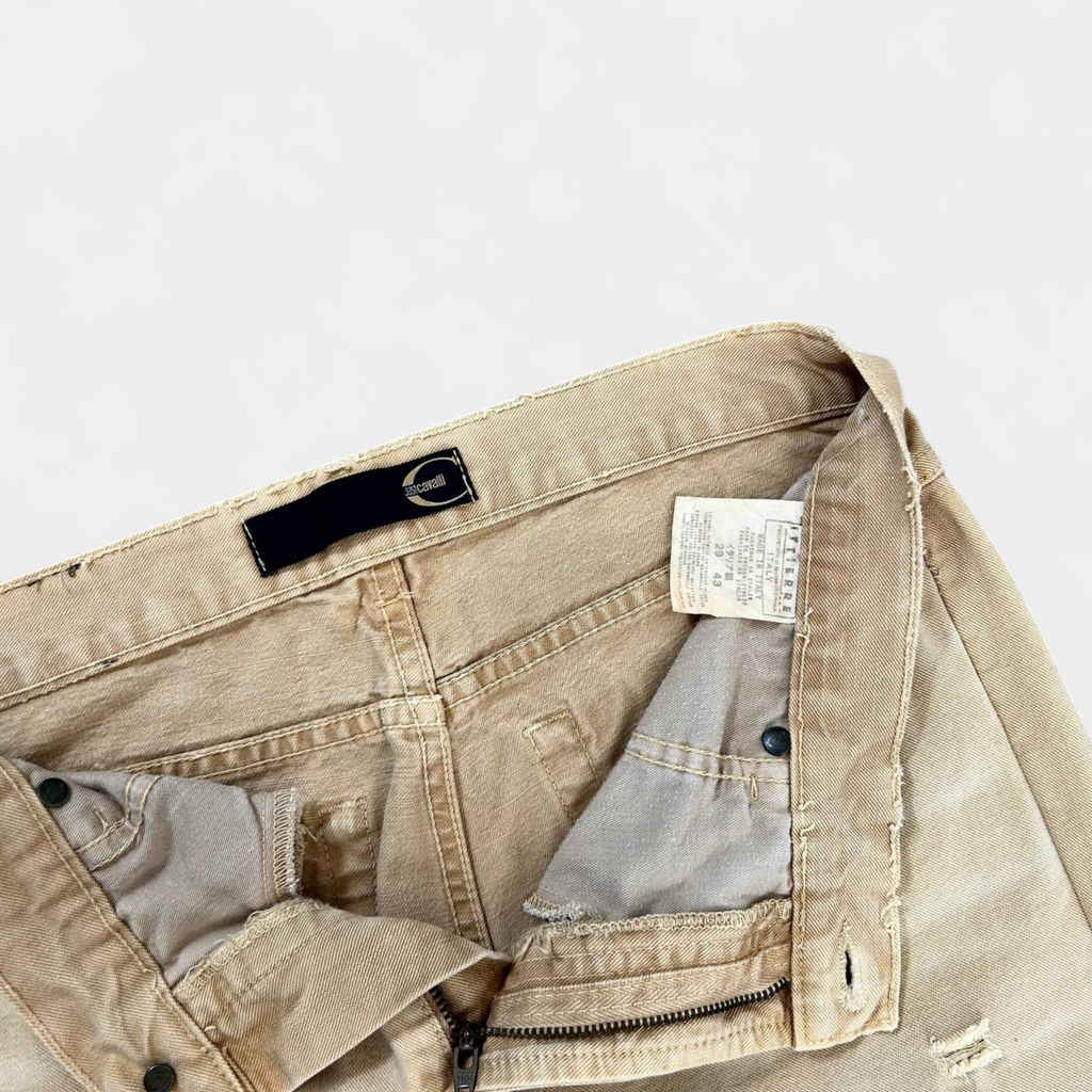 Just Cavalli Beige Distressed Jeans