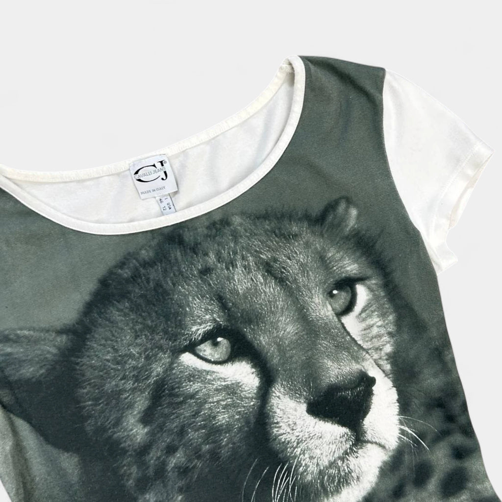 Cavalli Jeans Baby Tee Graphic Tiger Print