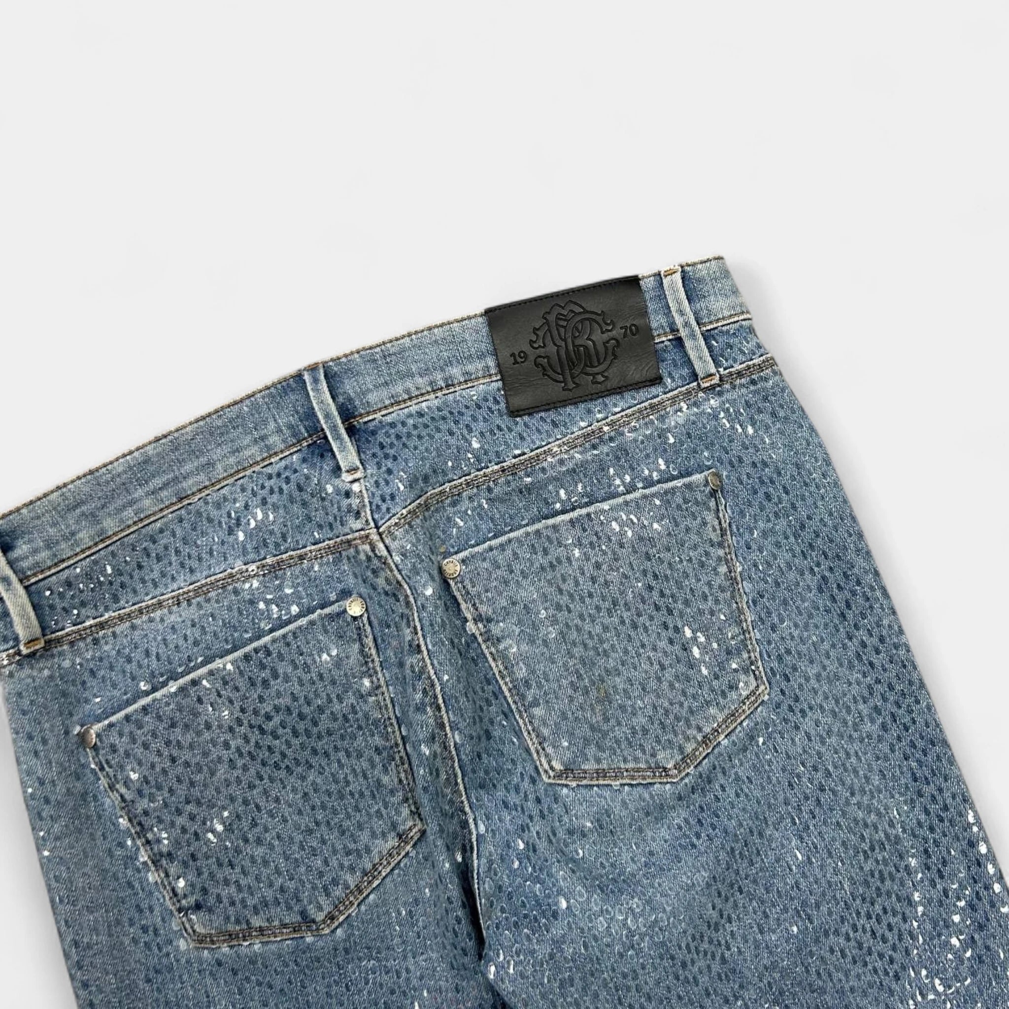 Roberto Cavalli 2000s Snakeskin Texture Jeans