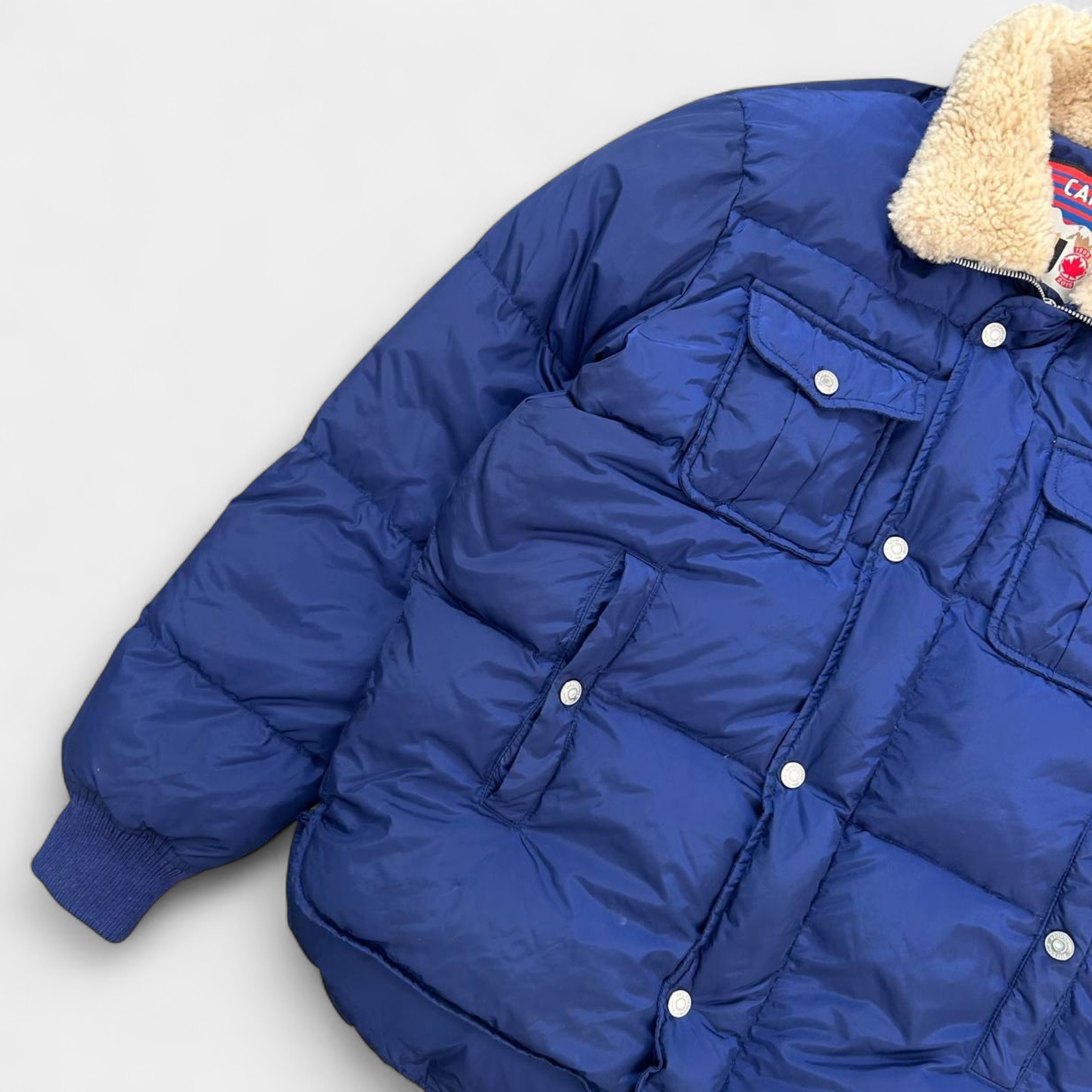 Dsquared2 Neck Fur Royal Blue Coat