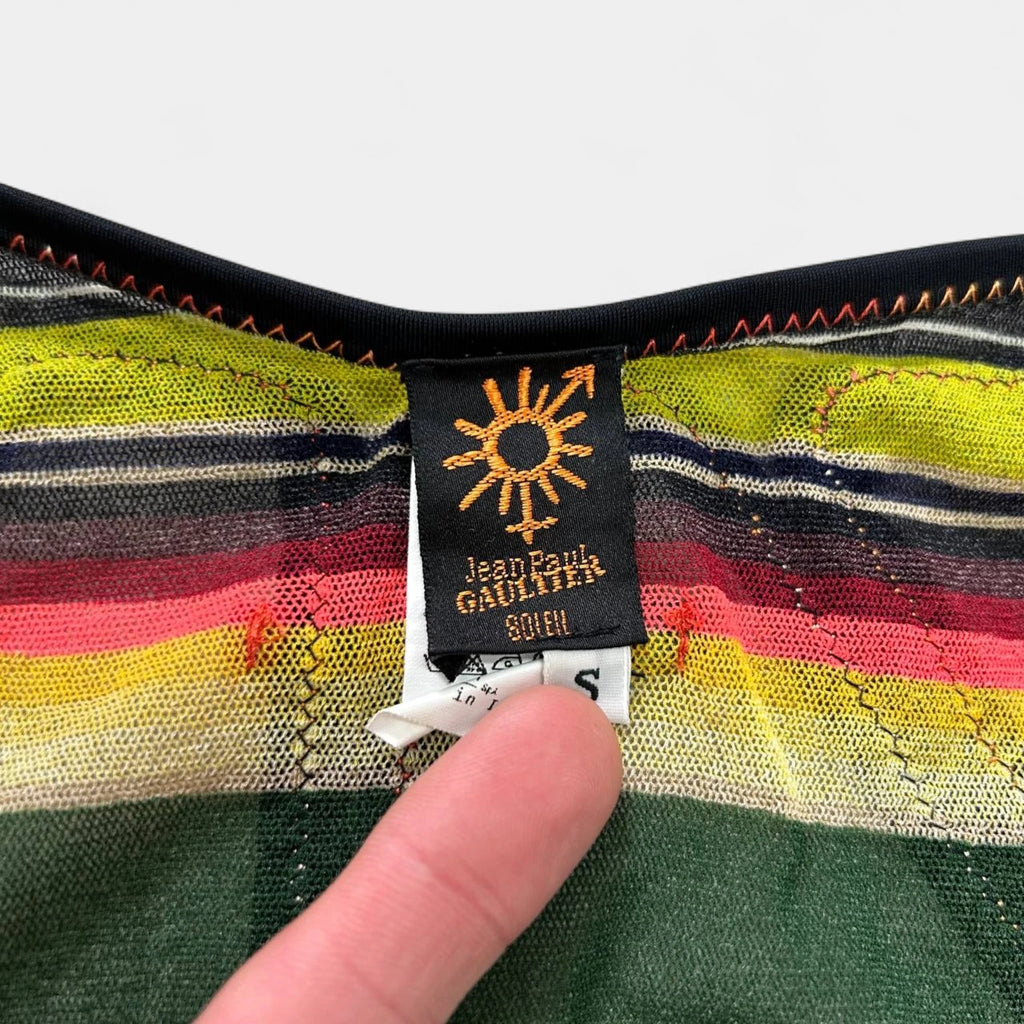 Jean Paul Gaultier Soleil "Serape" Stripe Mesh Longsleeve