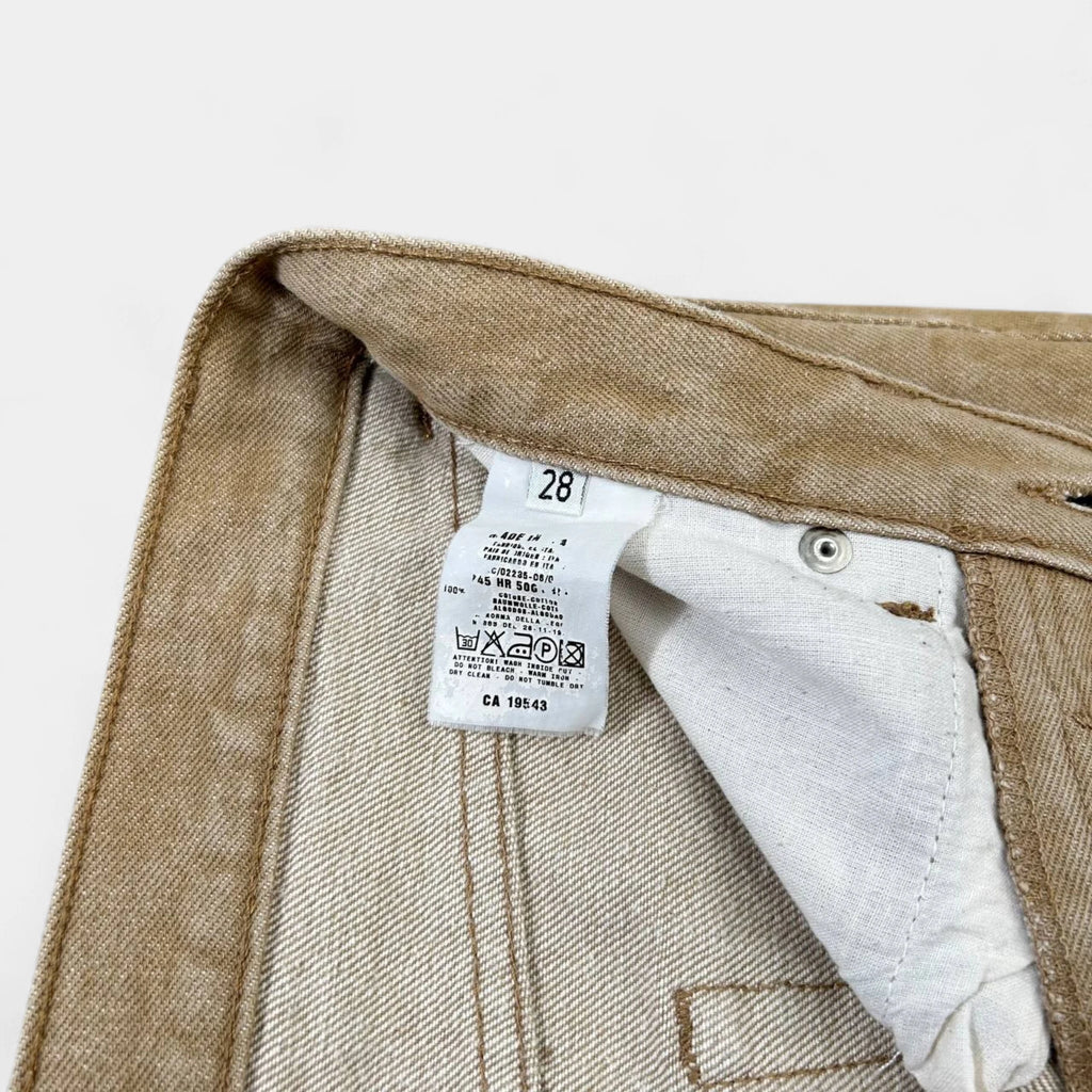 Helmut Lang Classic Straight Leg Beige Brown Pants