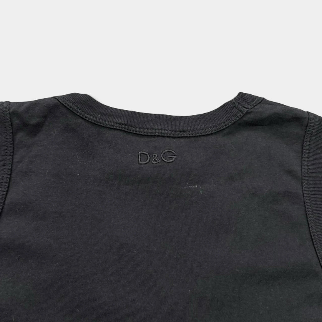 Dolce & Gabbana 2000s Lingerie Lace Bow Black Tank Top