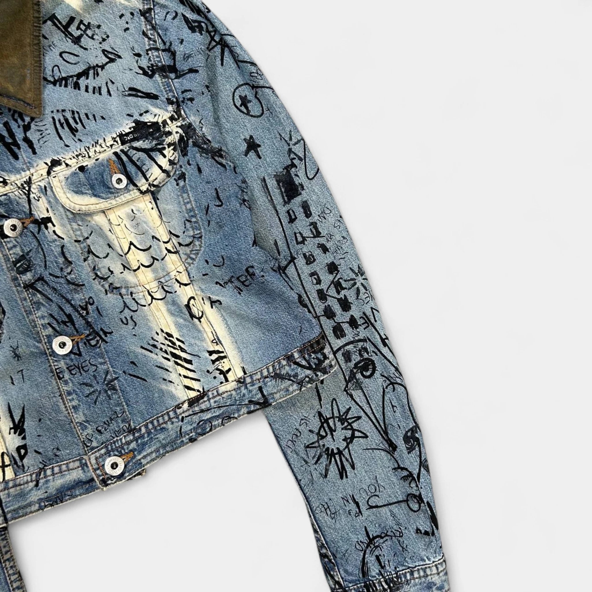 Dolce & Gabbana 2000s Denim Scribble Denim Jacket