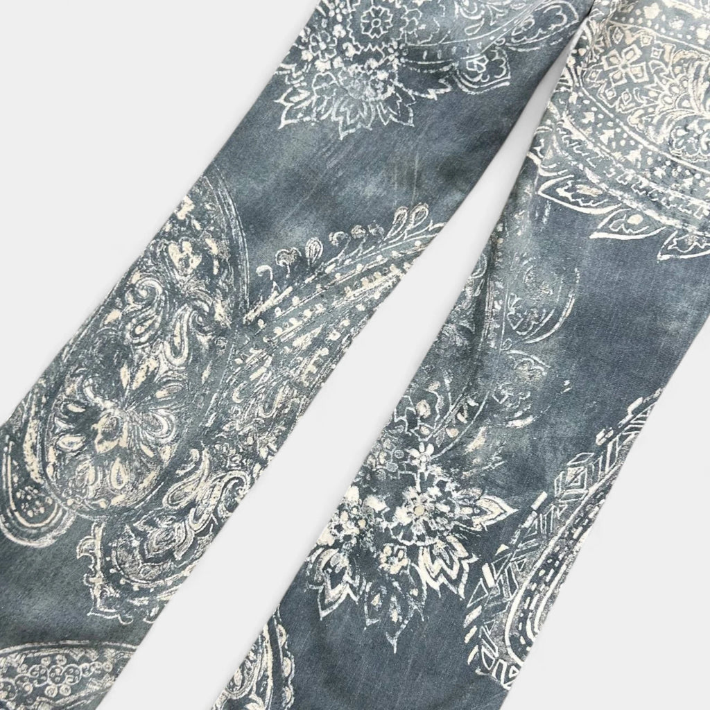 Just Cavalli Light Blue Bandana Print Flared Jeans