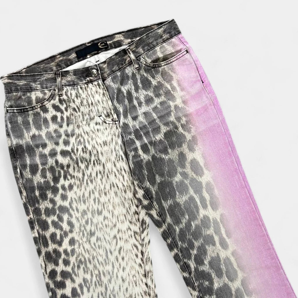 Just Cavalli 2000s Leopard Pink Stripe Pants