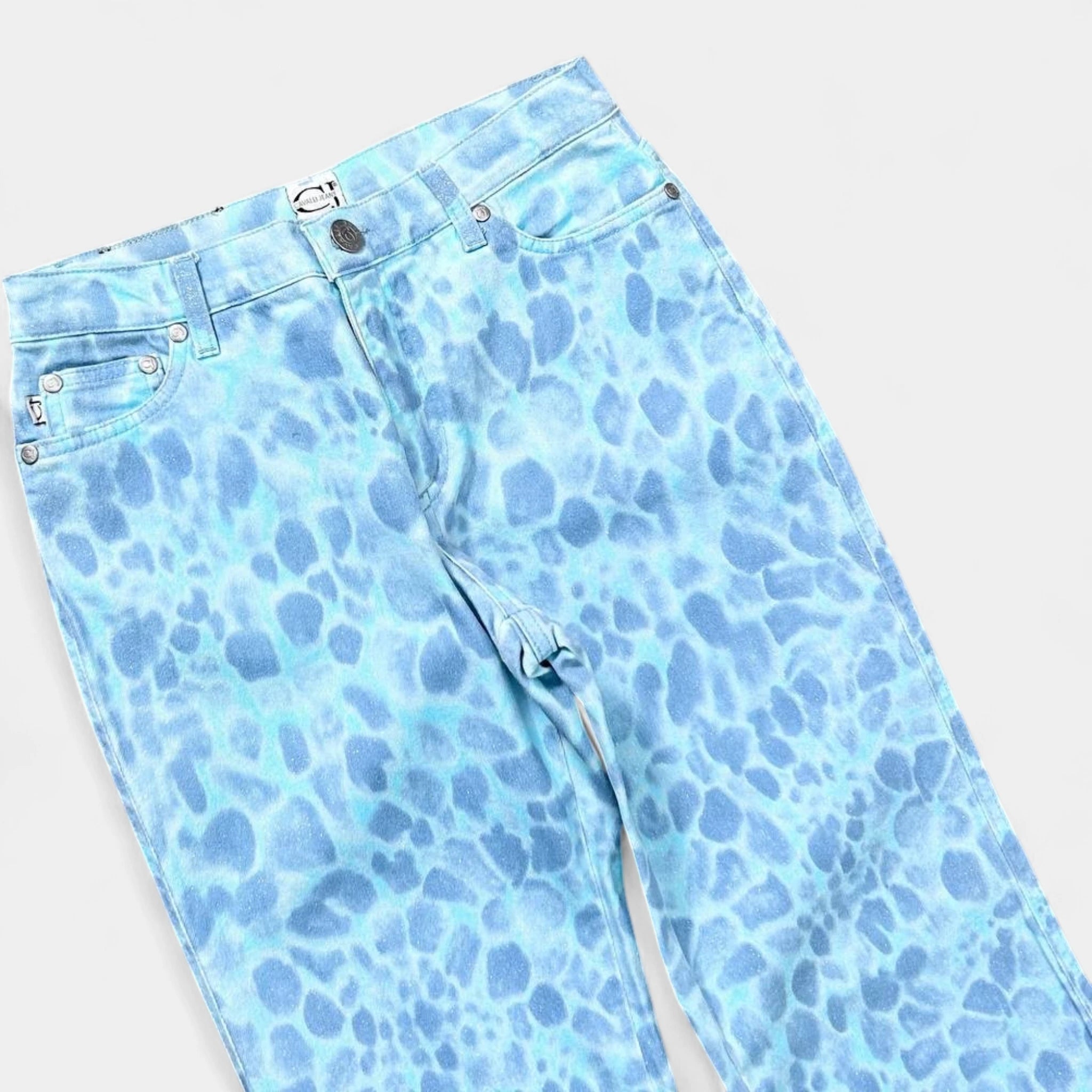 Cavalli Jeans Blue Animal Print Jeans