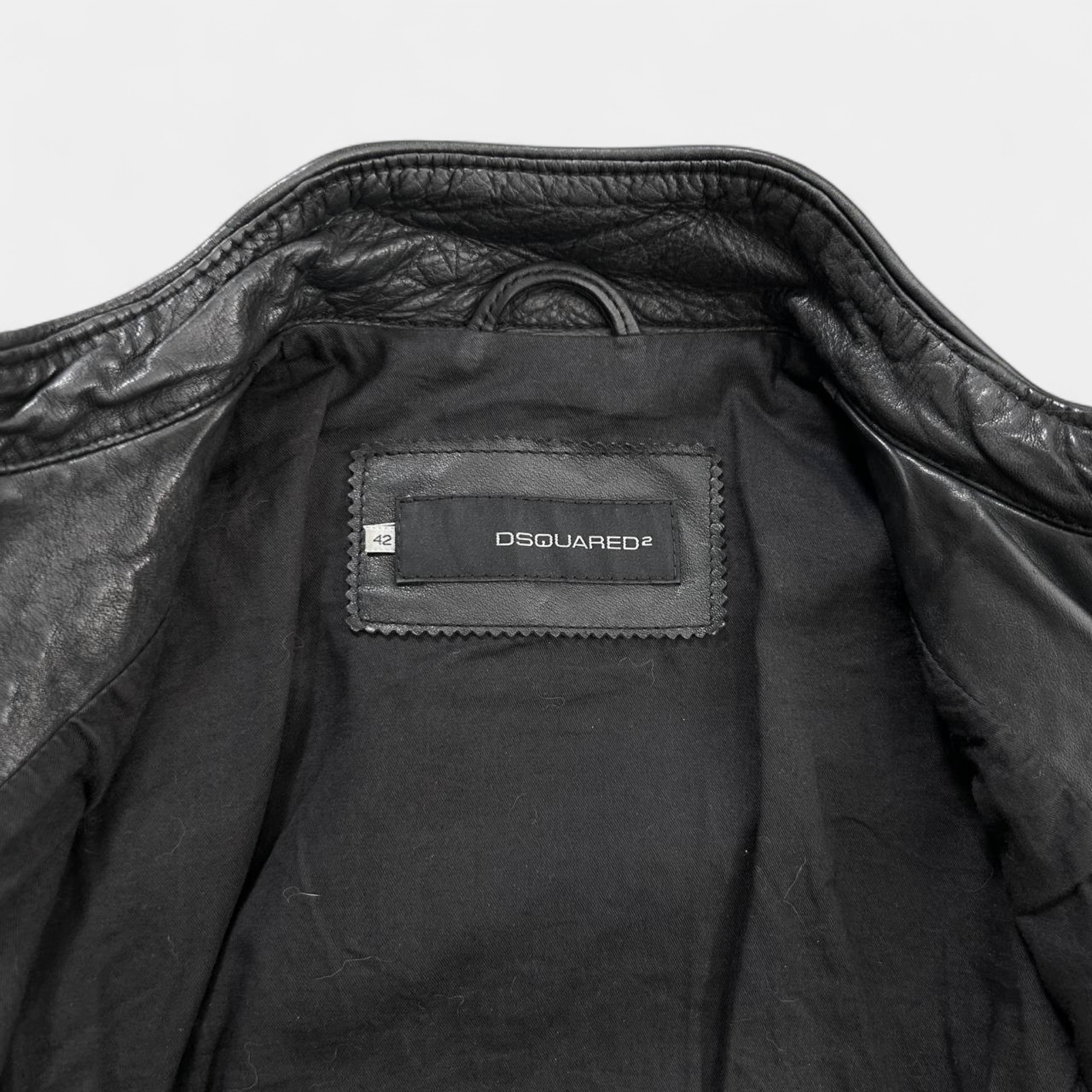 Dsquared2 2000s Leather Black Biker Jacket