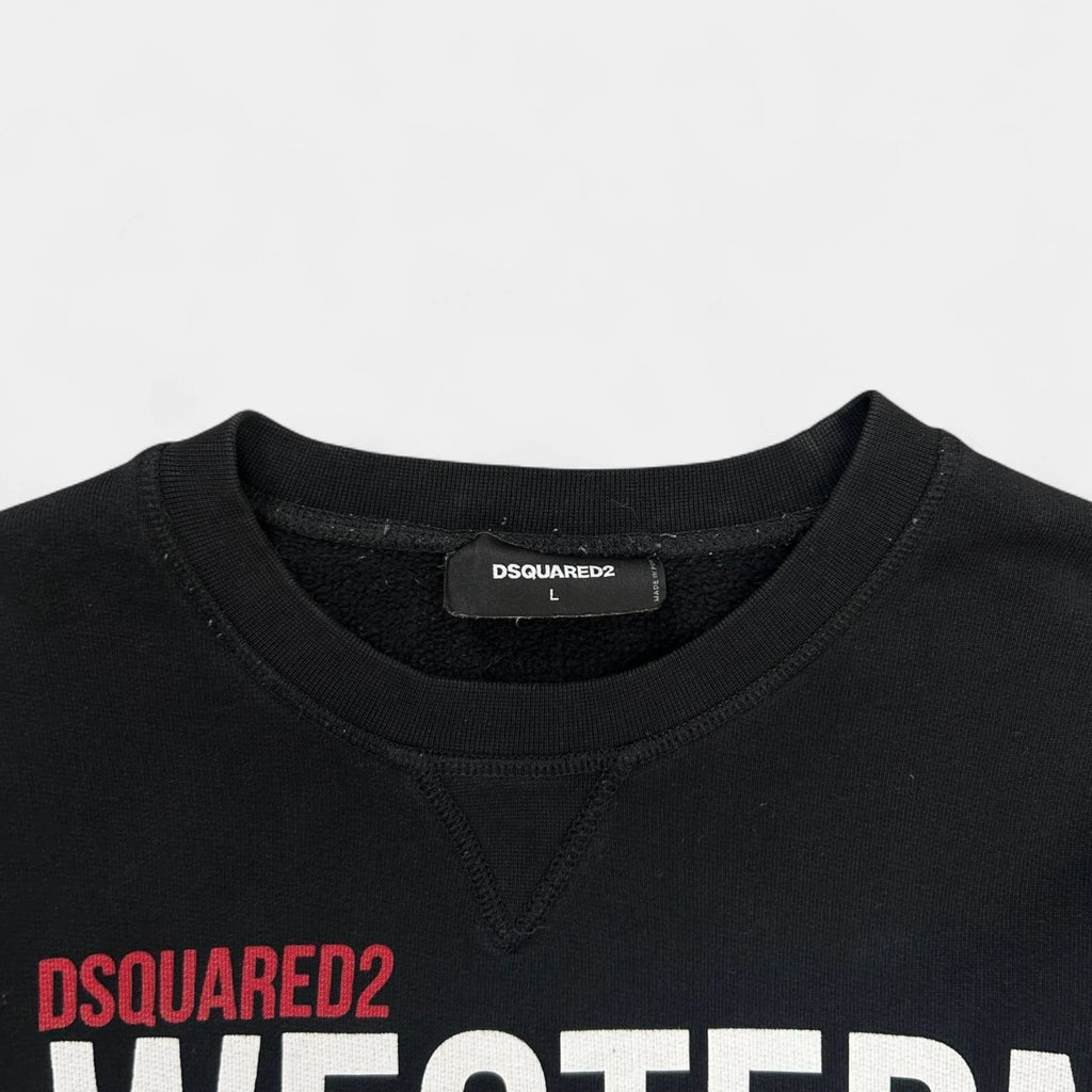 Dsquared2 2010's Western Graphic Black Crewneck