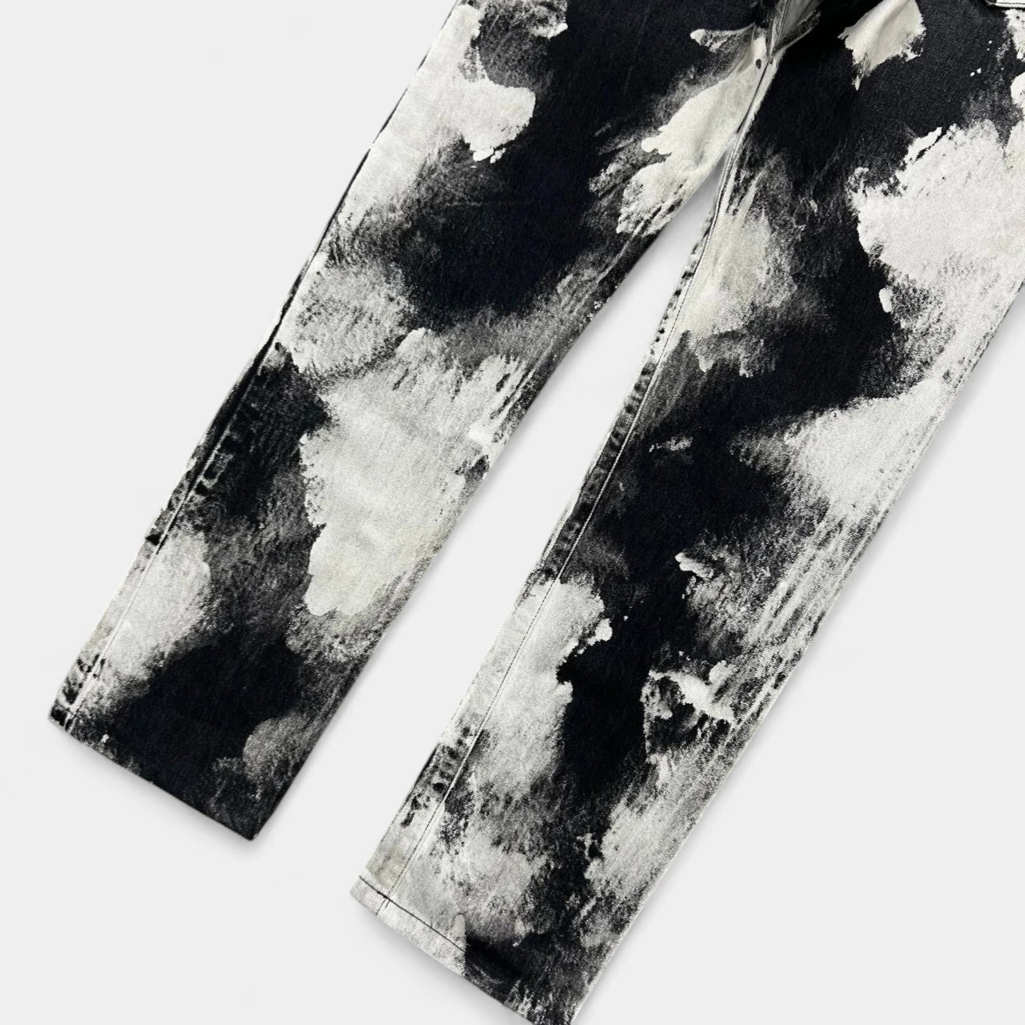 Saint Laurent D02 2015 Paint Splattered Distressed Jeans