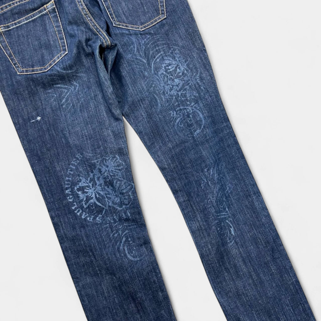 Jean Paul Gaultier Graphic Blue Denim Jeans