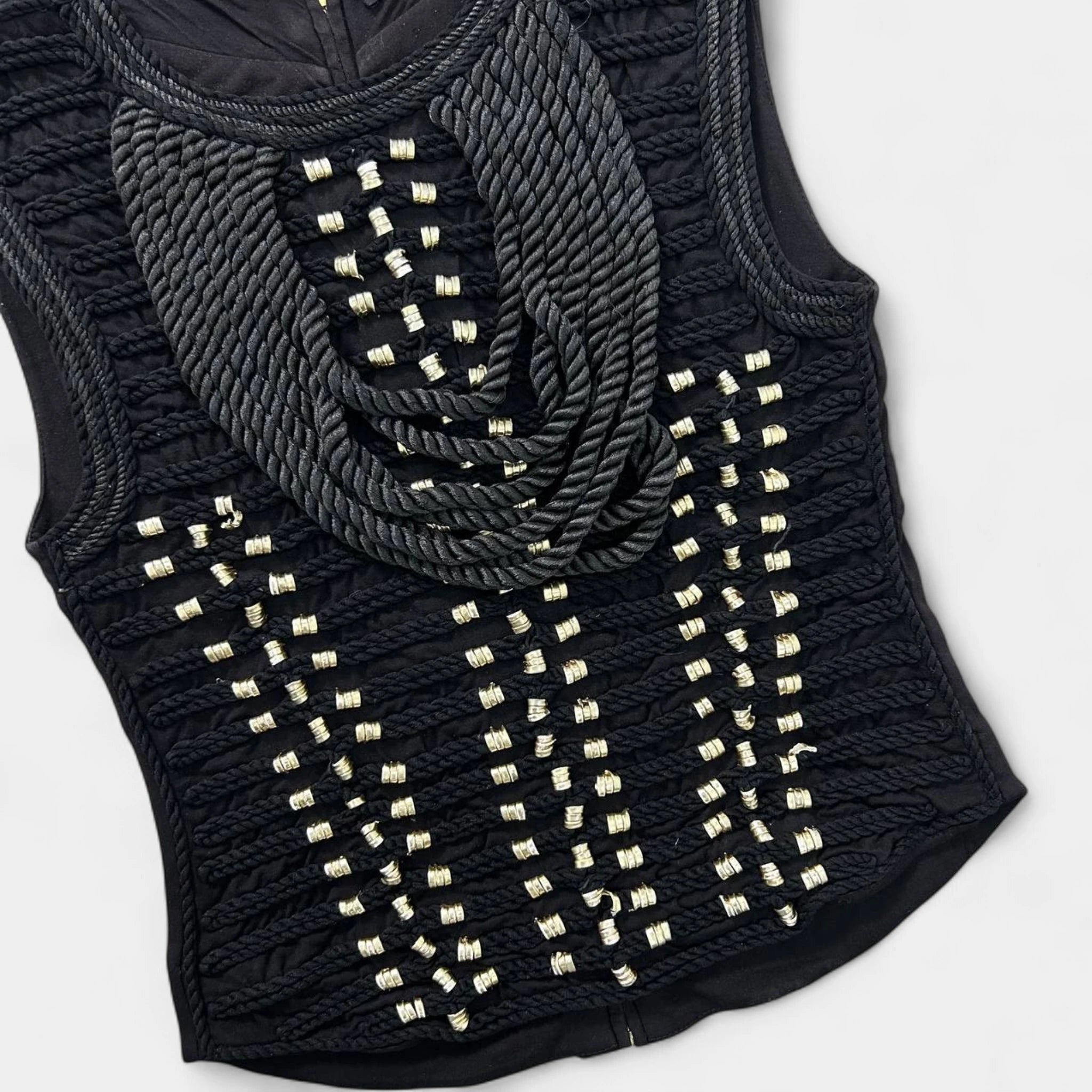 Balmain 2010s Naval Rock Black Sailor Style T-Shirt