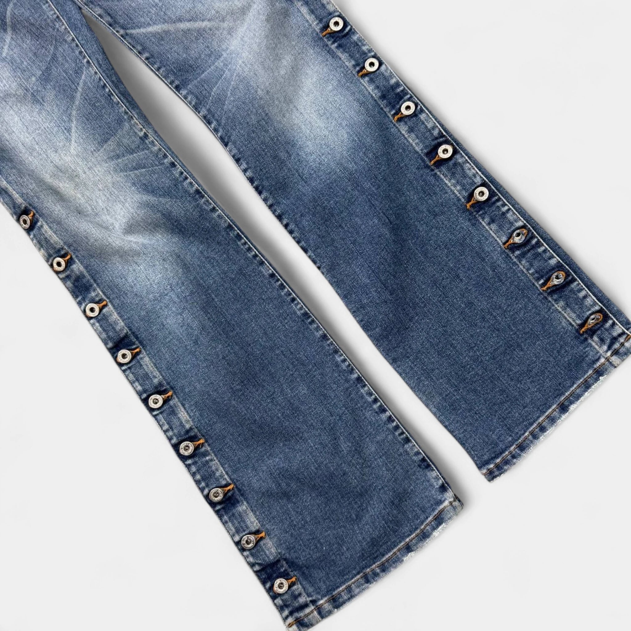 Dolce & Gabbana Full Side-Button Indigo Flare Jeans
