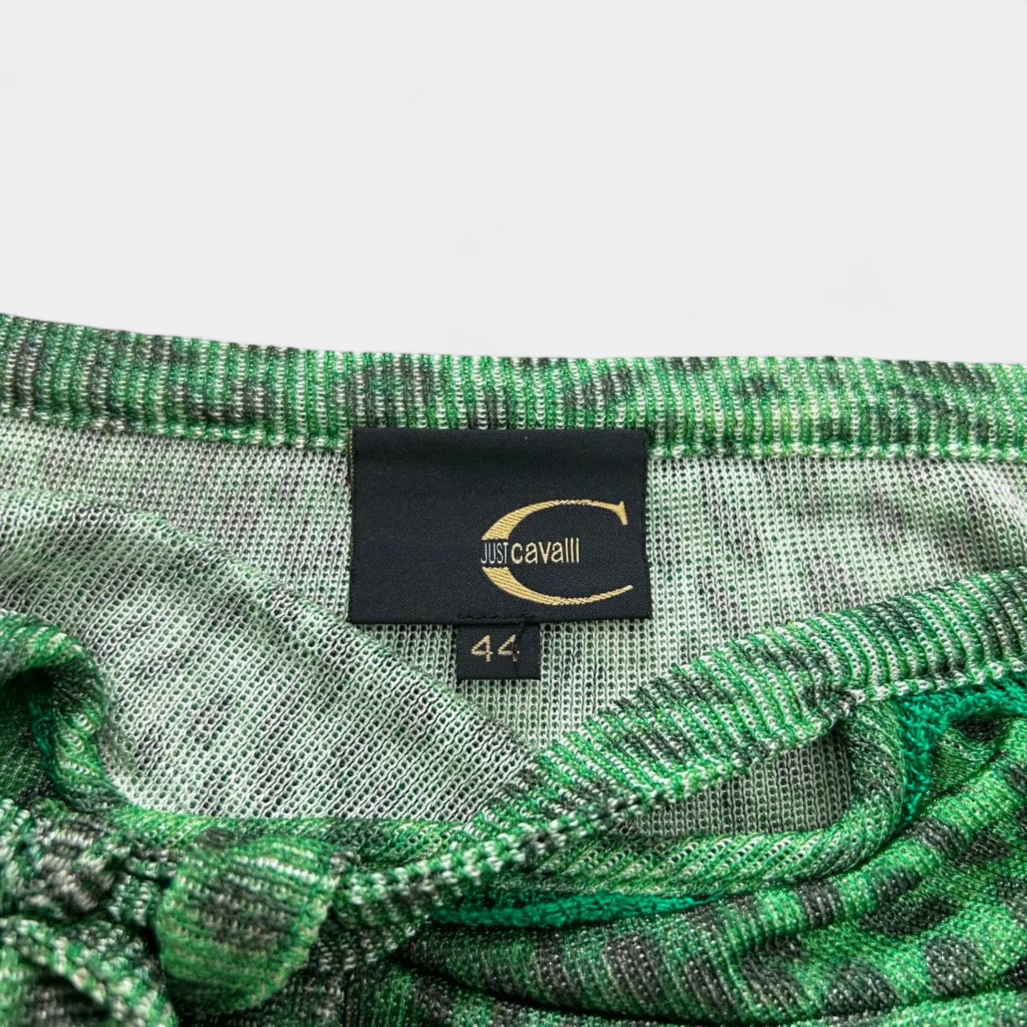 Just Cavalli 2000s Green Cheetah Print Top