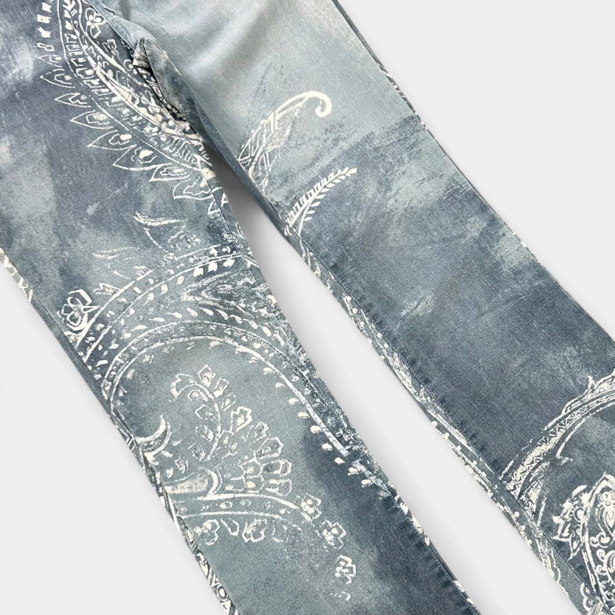 Just Cavalli Light Blue Bandana Print Flared Jeans