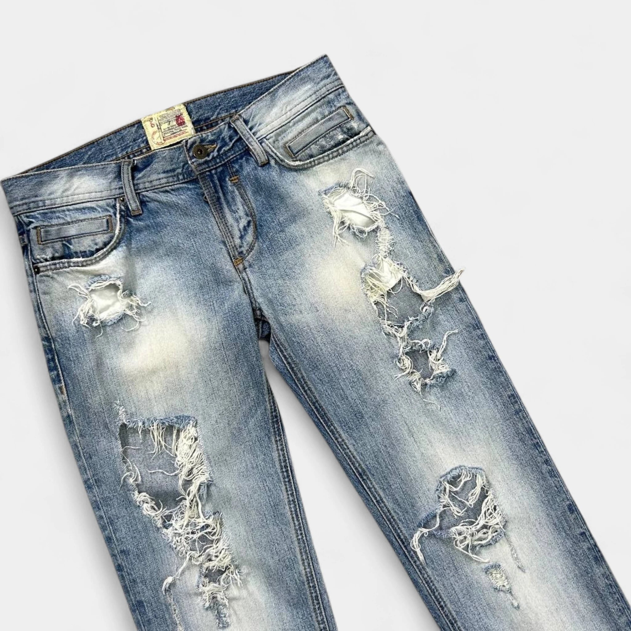Dolce & Gabbana Straight Leg Distressed Blue Jeans