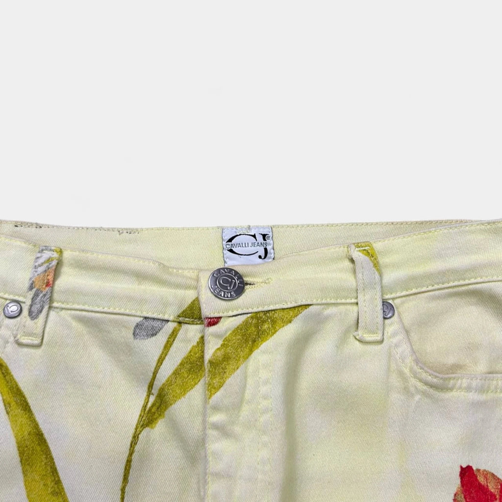 2000's Cavalli Jeans Floral Flared Pants
