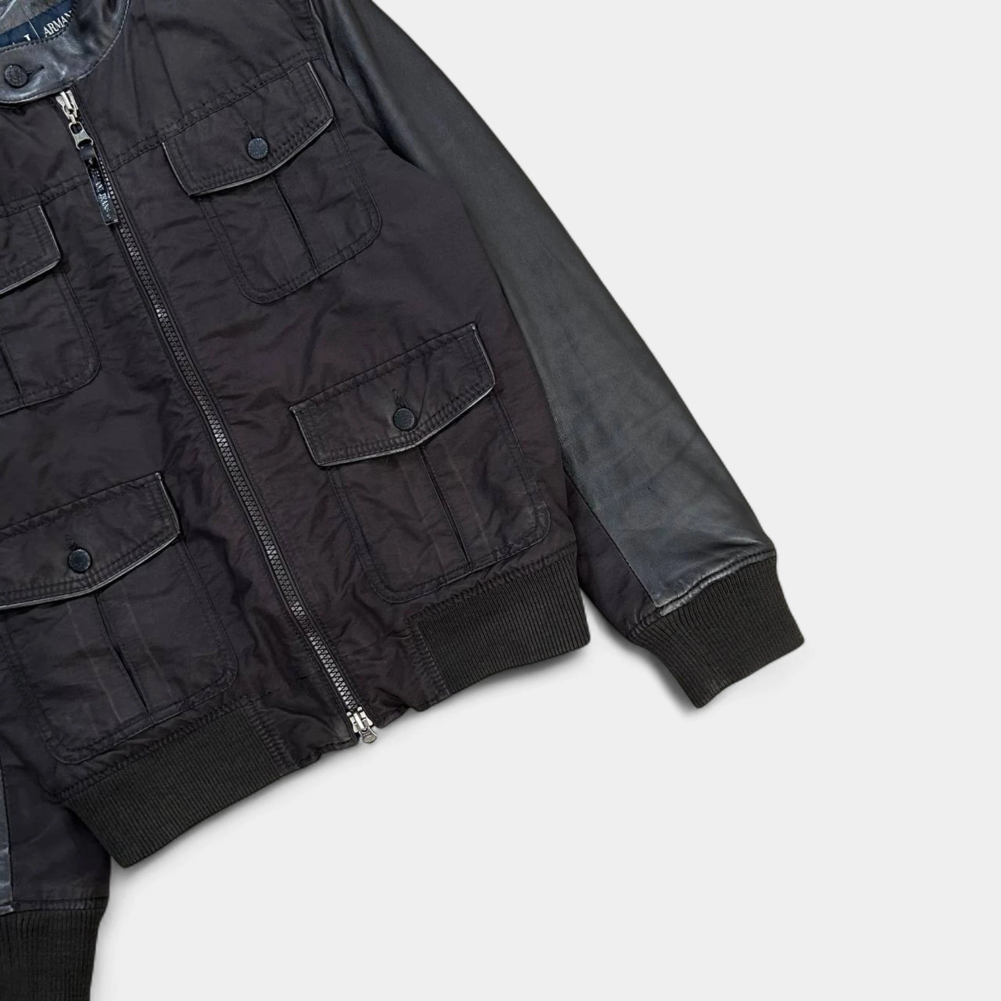 Armani Jeans Nylon Leather Cargo Jacket