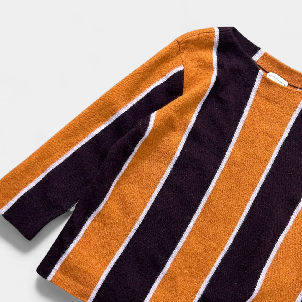Dries Van Noten Purple and Orange Striped Sweater