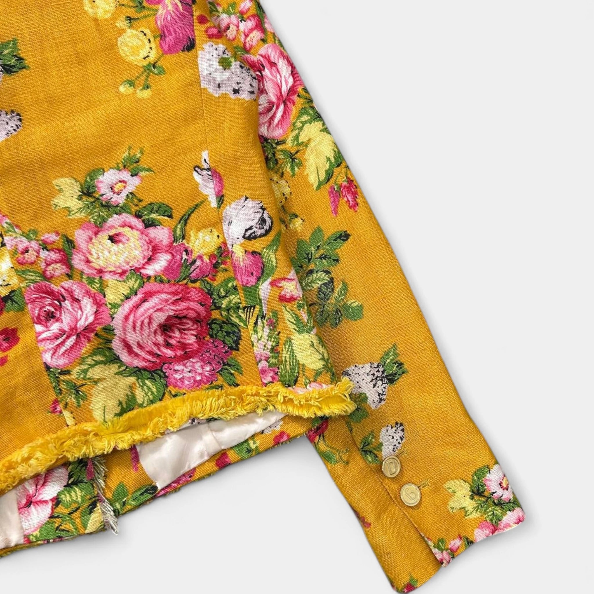 Dolce & Gabbana Floral Yellow Women's Coat