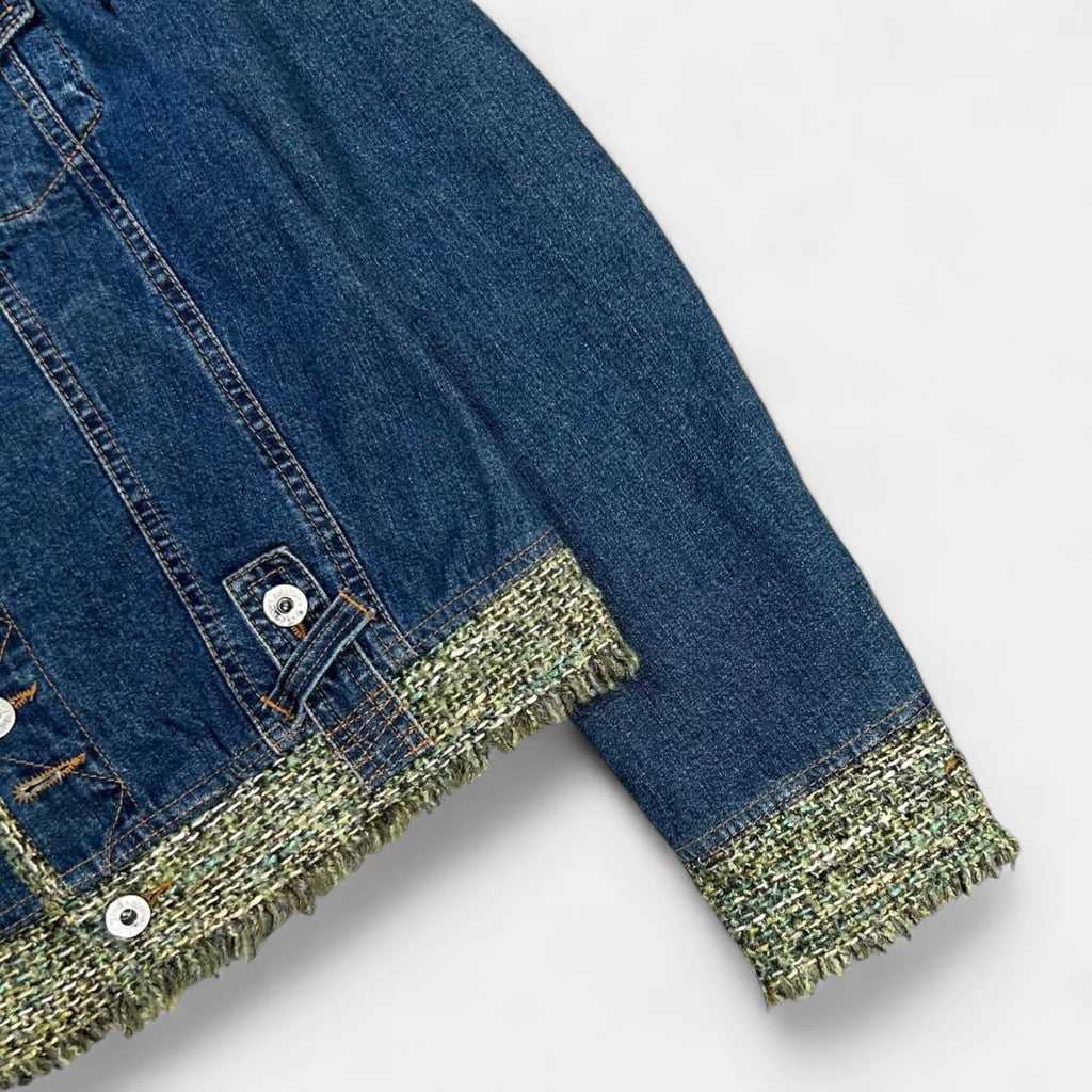 Dolce & Gabbana Green Tweed Denim Jacket