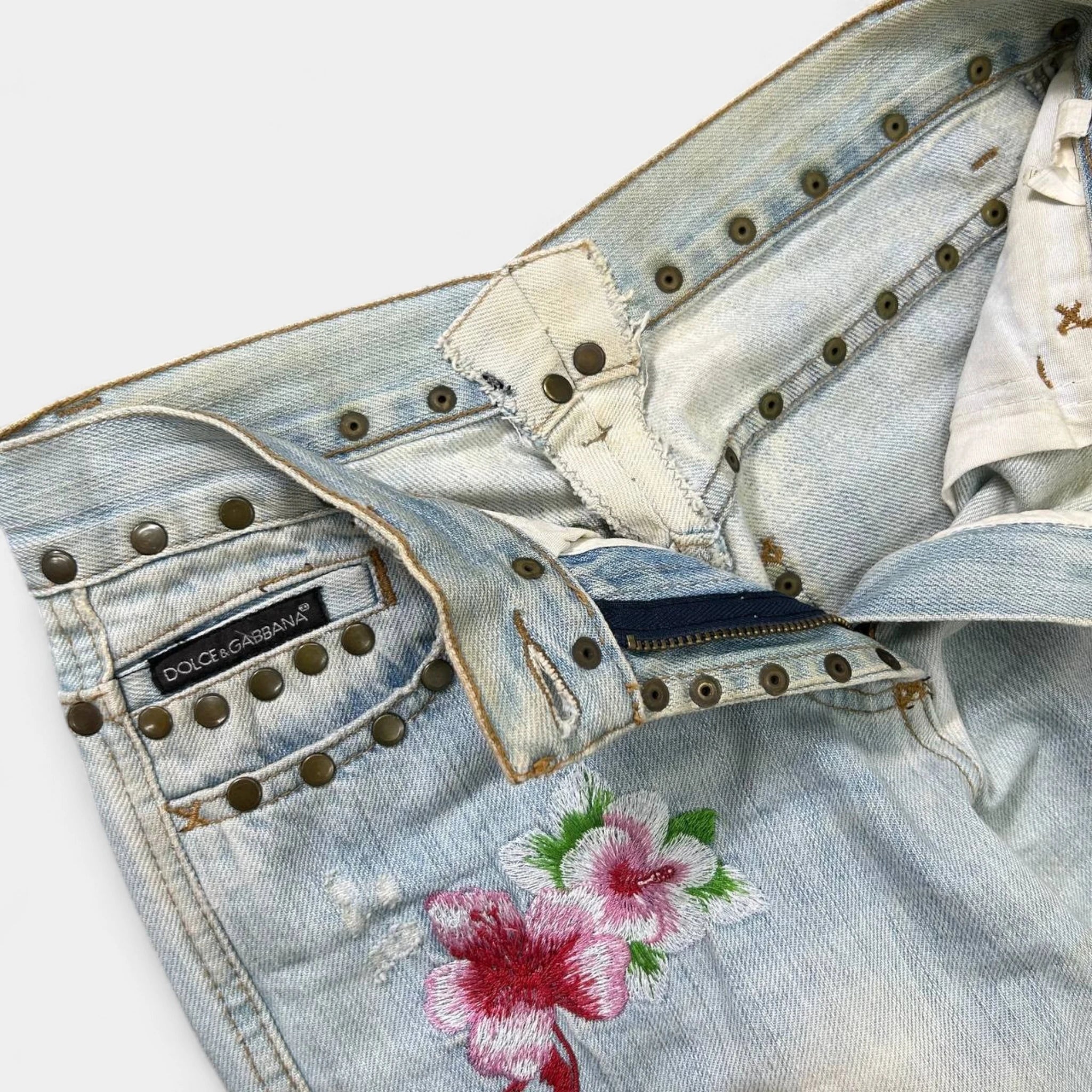 Dolce & Gabbana SS06 "Honolulu" Embroidered Skinny Jeans