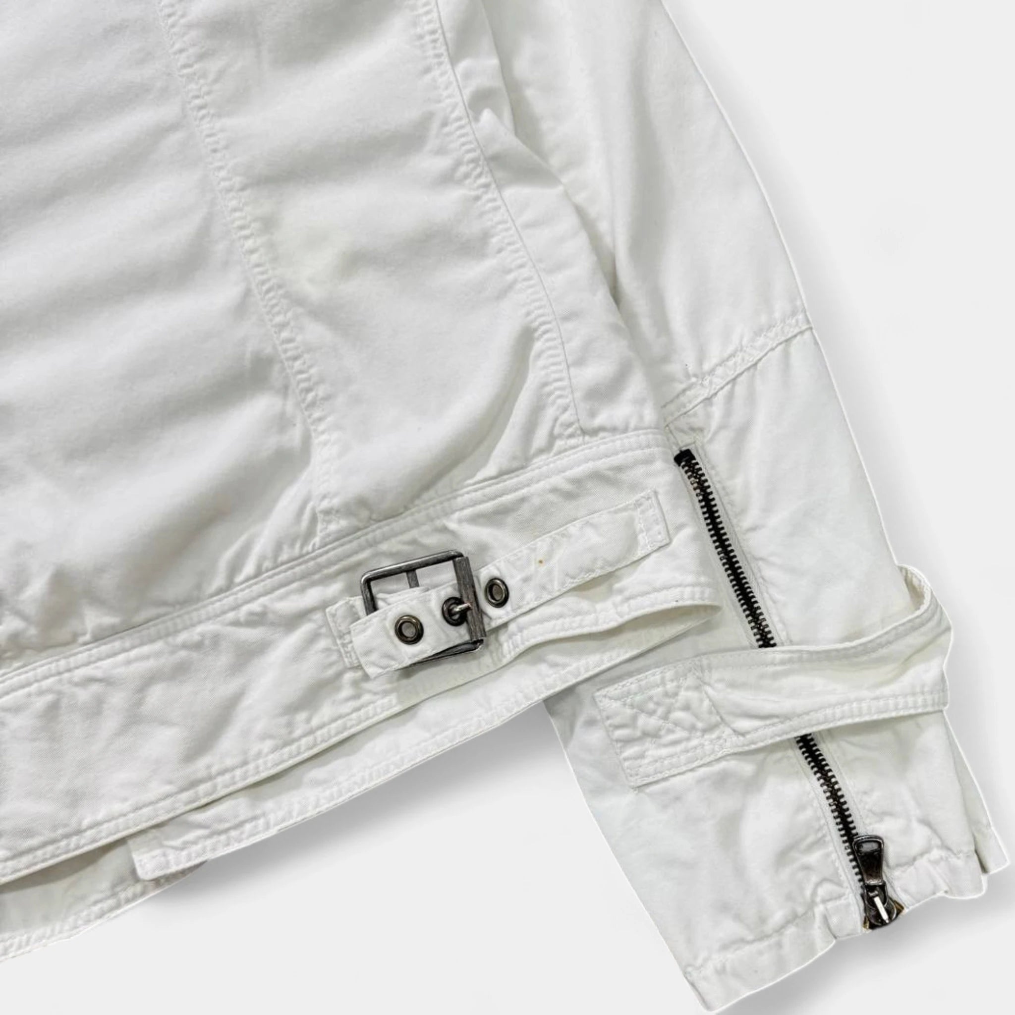 Dolce & Gabbana White Multi-Pocket Aviator Utility Jacket