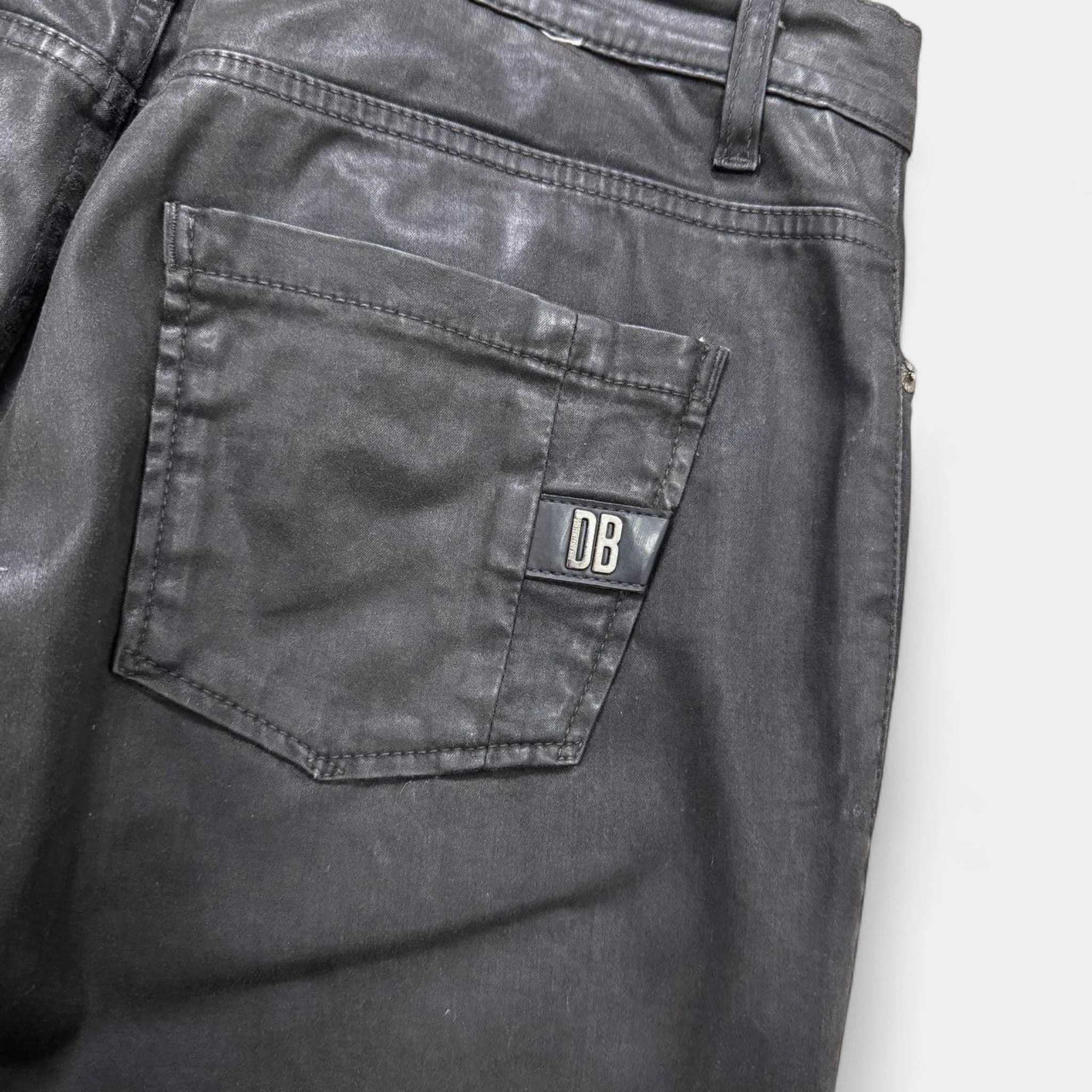 Dirk Bikkembergs Dark Grey Coated Pants