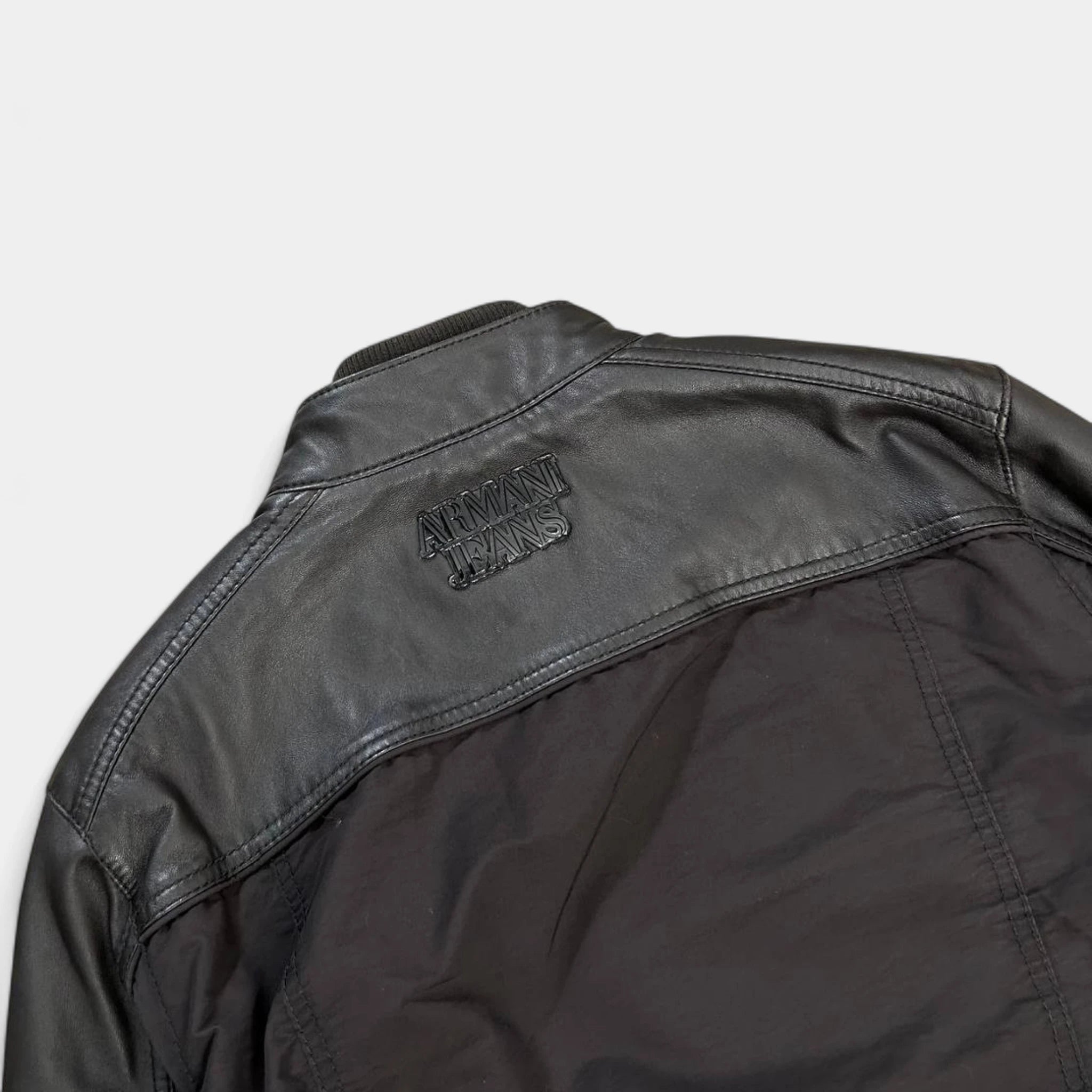 Armani Jeans Nylon Leather Cargo Jacket