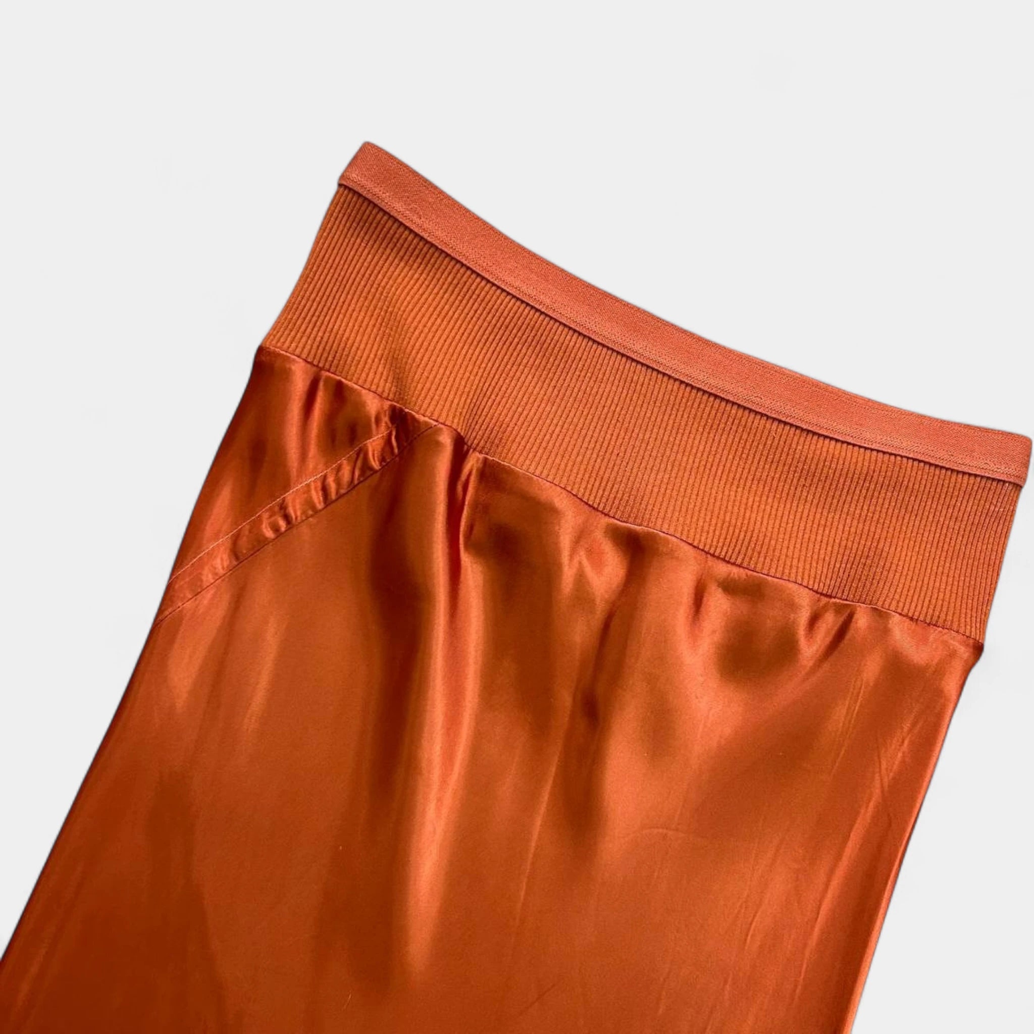 Rick Owens Sisyphus FW18 Orange Silk Tube Skirt