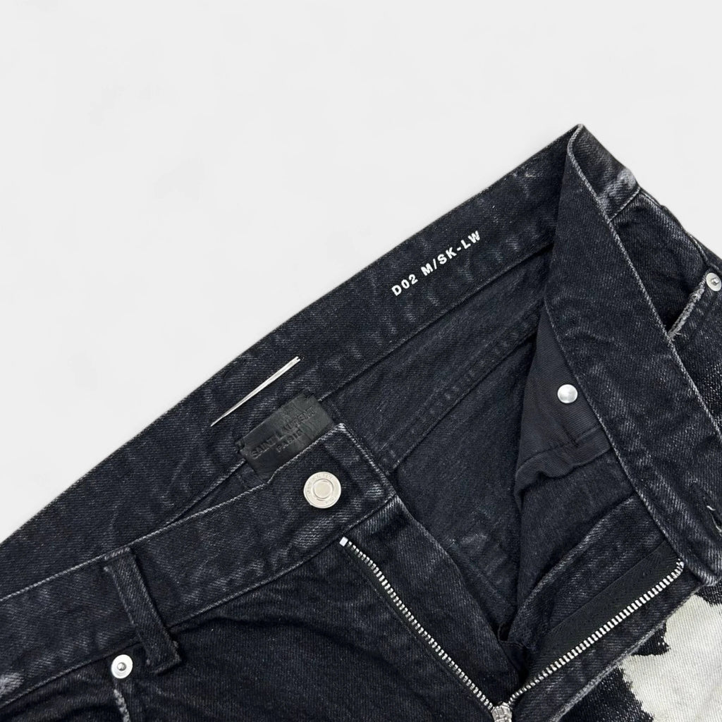 Saint Laurent D02 2015 Paint Splattered Distressed Jeans