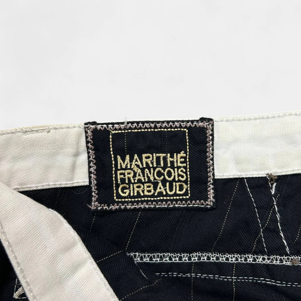 Marithé + François Girbaud Striped Black Avant-garde Pants