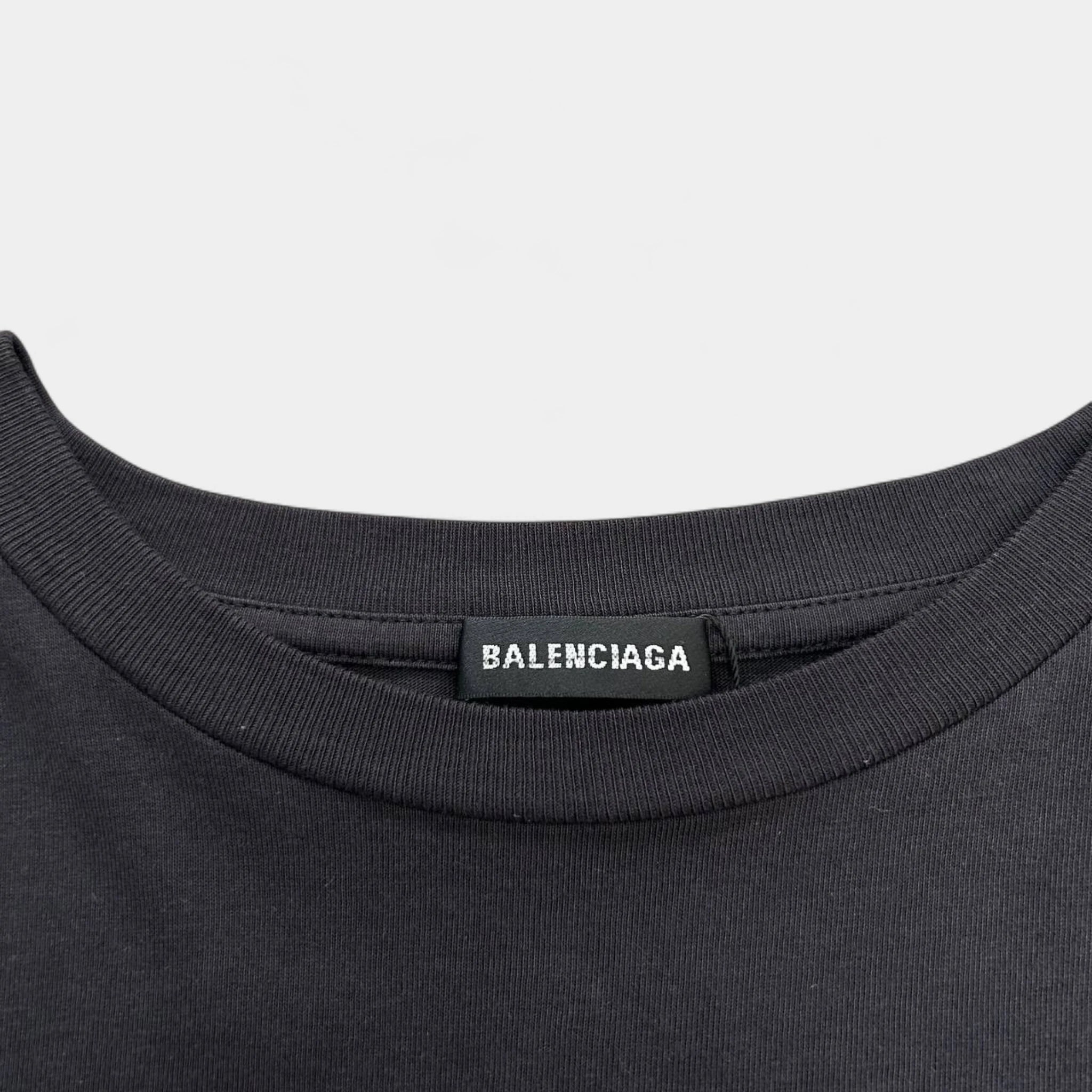 Balenciaga Baby Tee Pink Cursive Text T-shirt