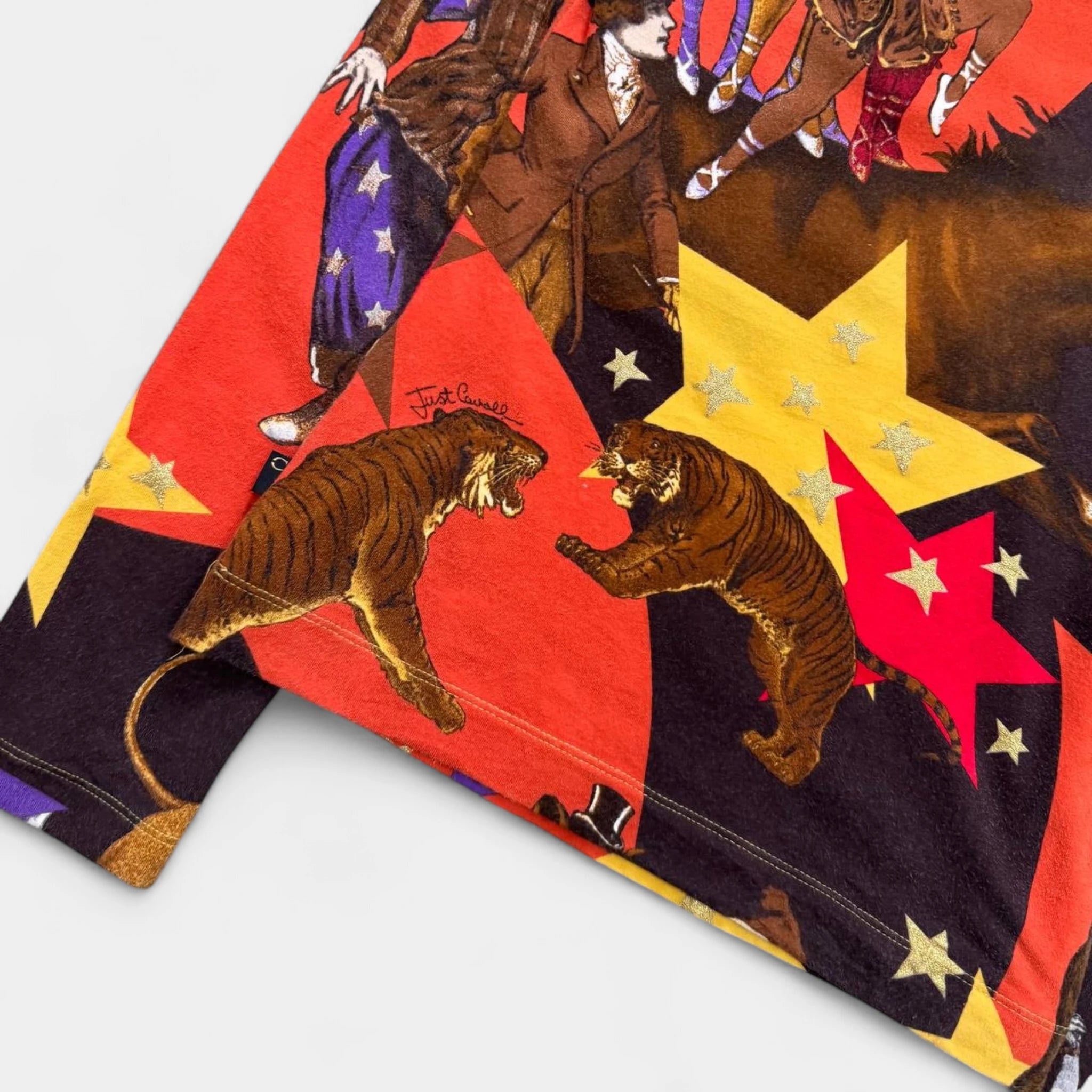 Just Cavalli Circus Print V-Neck Longsleeve