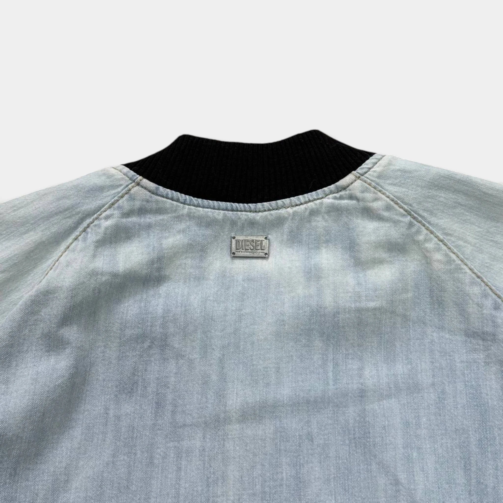 Diesel Boxy Cropped Denim Bomber Jacket