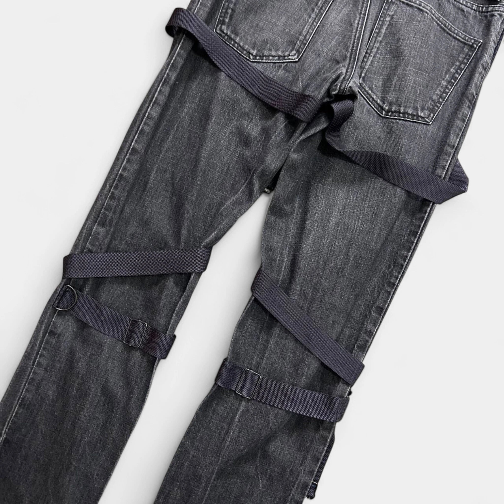 Dolce & Gabbana Bondage Straps Parachute Denim Pants