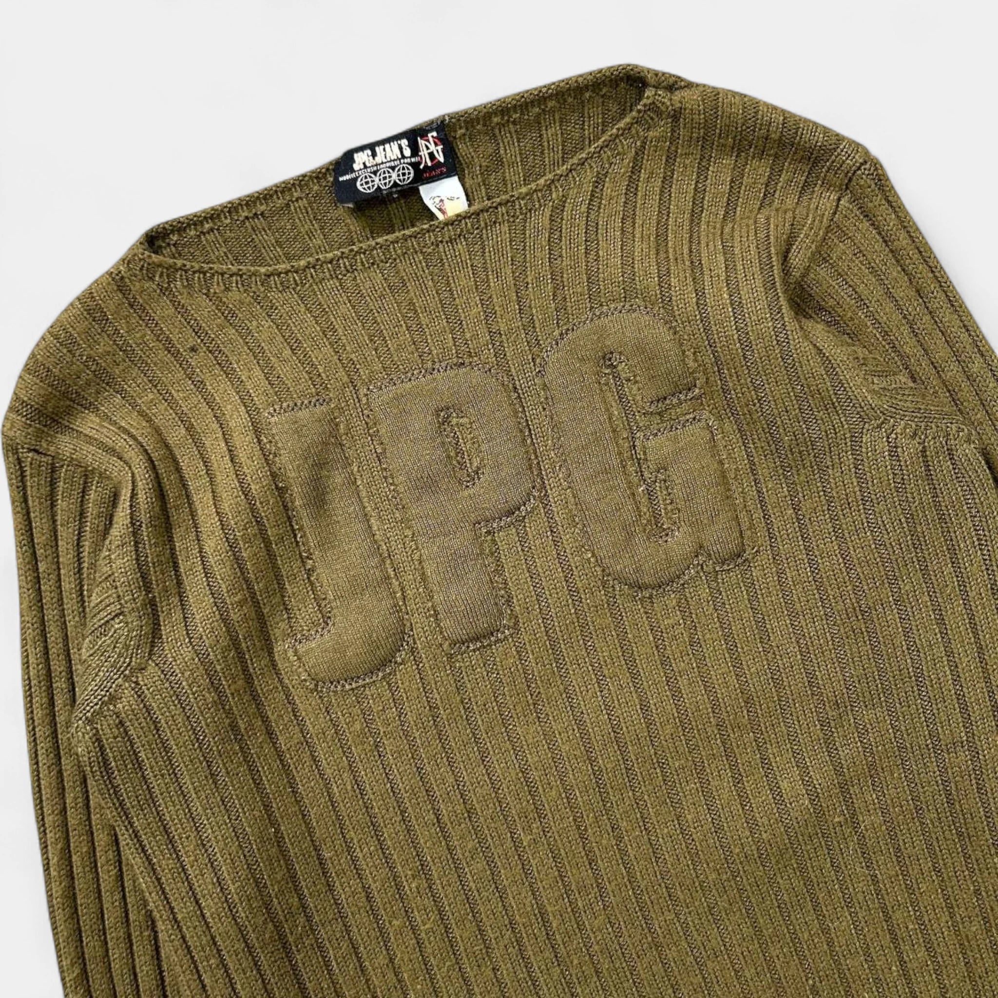 Jean Paul Gaultier 90s Green Khaki Knit Sweater