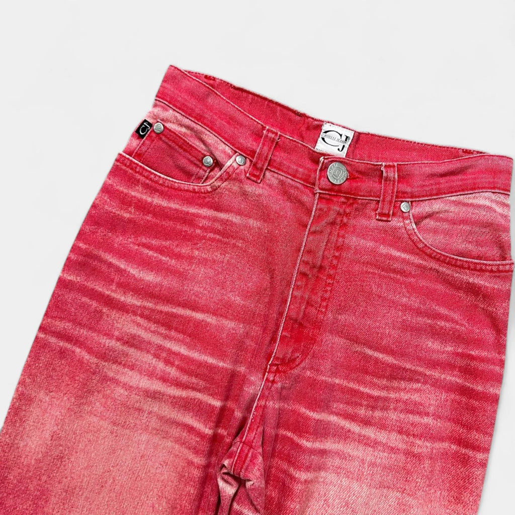 Cavalli Jeans Red Printed Denim Jeans