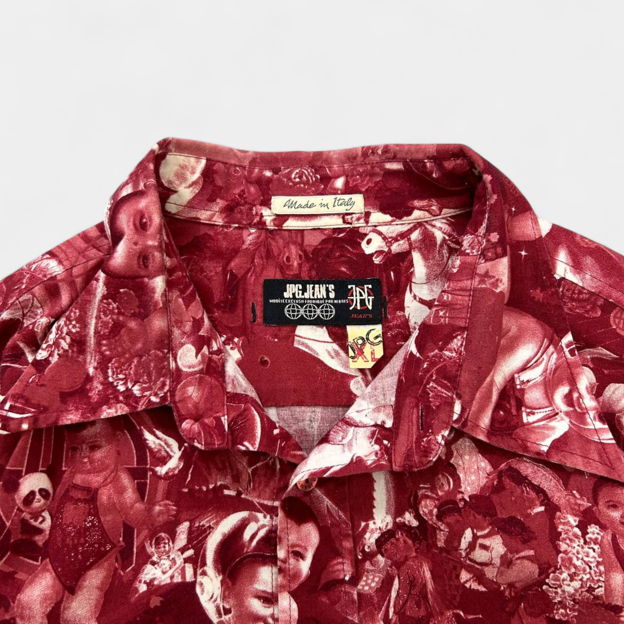Jean Paul Gaultier 2000s Red Chinese Propaganda Button Shirt