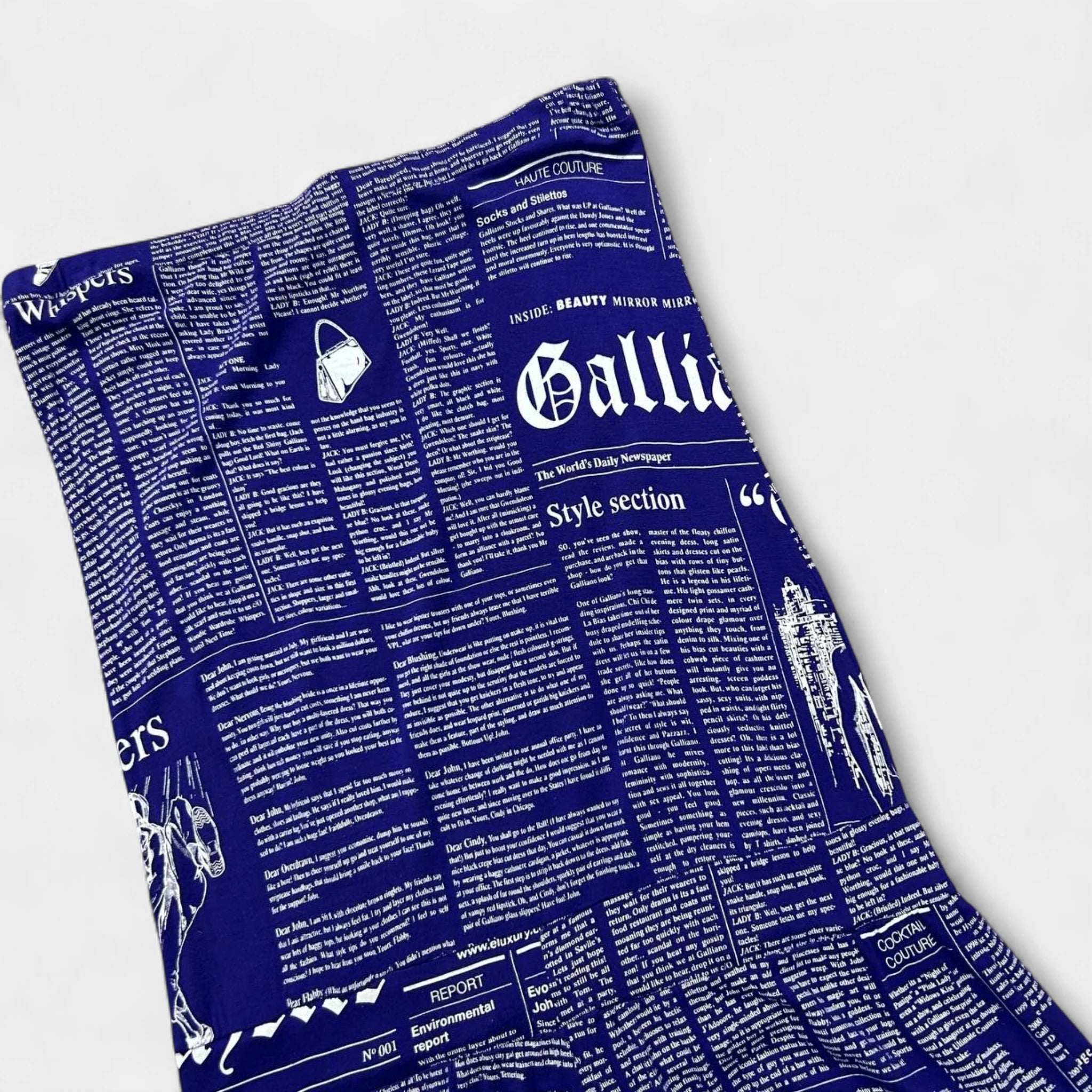 Galliano "Gazette" Newspaper Print Romper/Playsuit