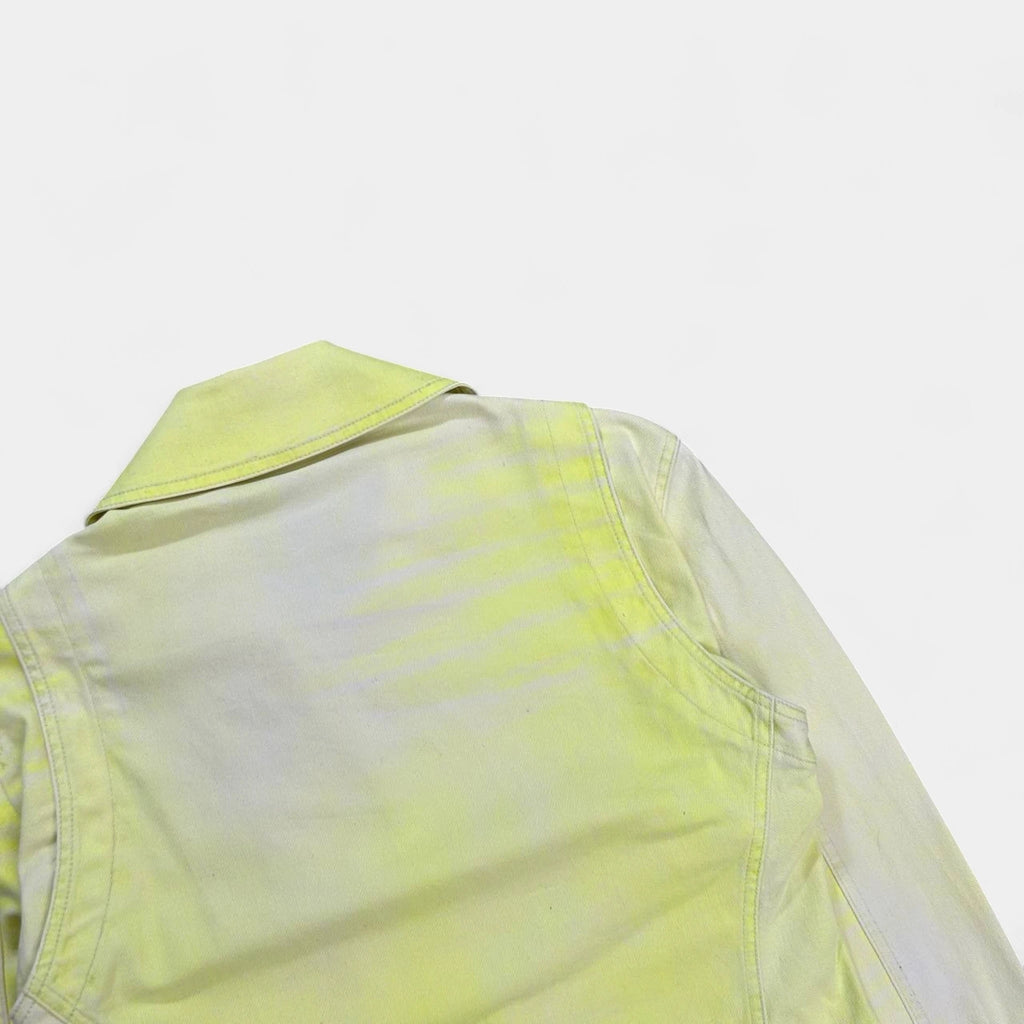 Just Cavalli 2000's Neon Yellow Denim Biker Jacket
