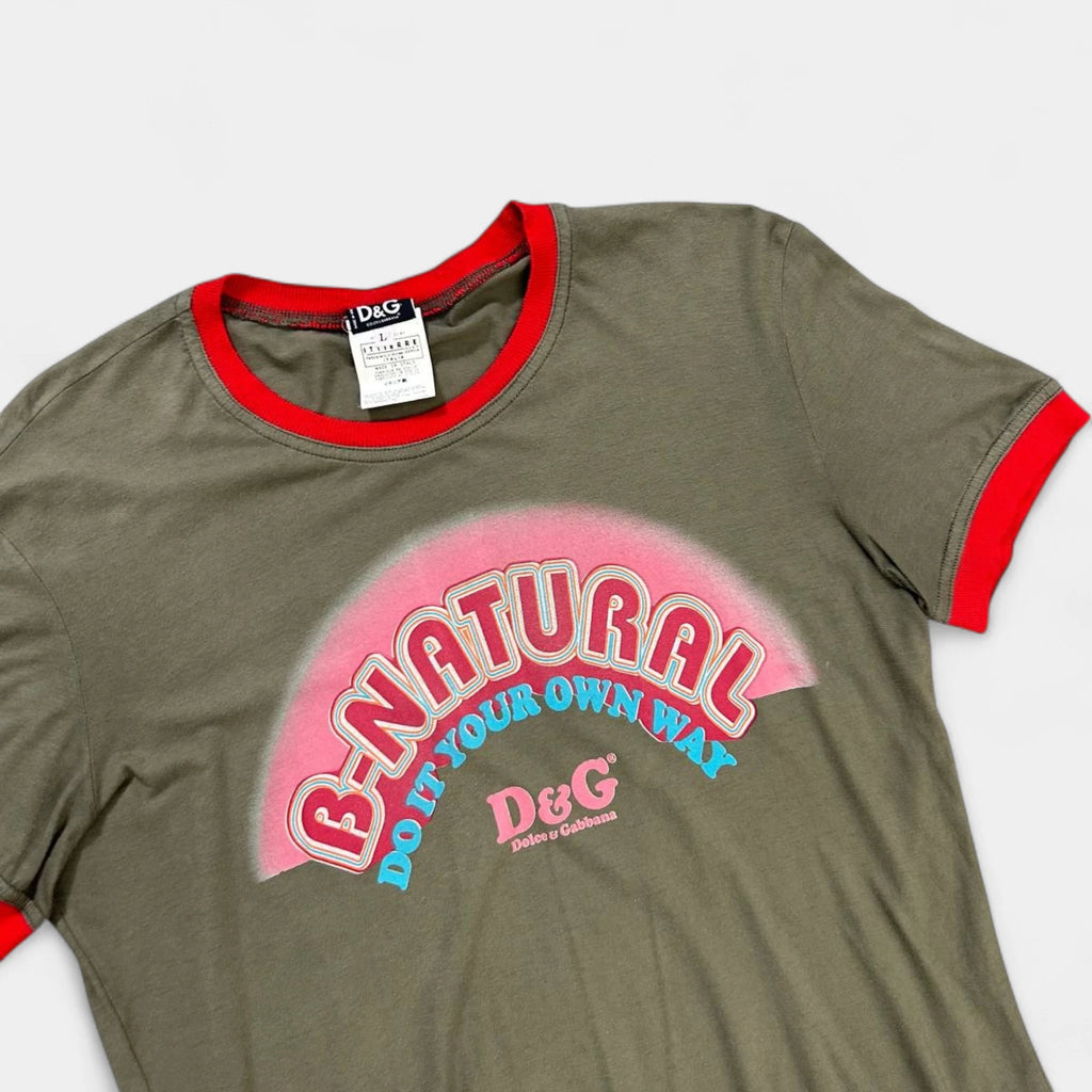 Dolce & Gabbana Green Khaki Graphic T-Shirt