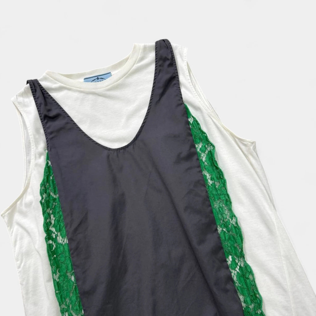 Prada Multi Texture Layered Tank Top