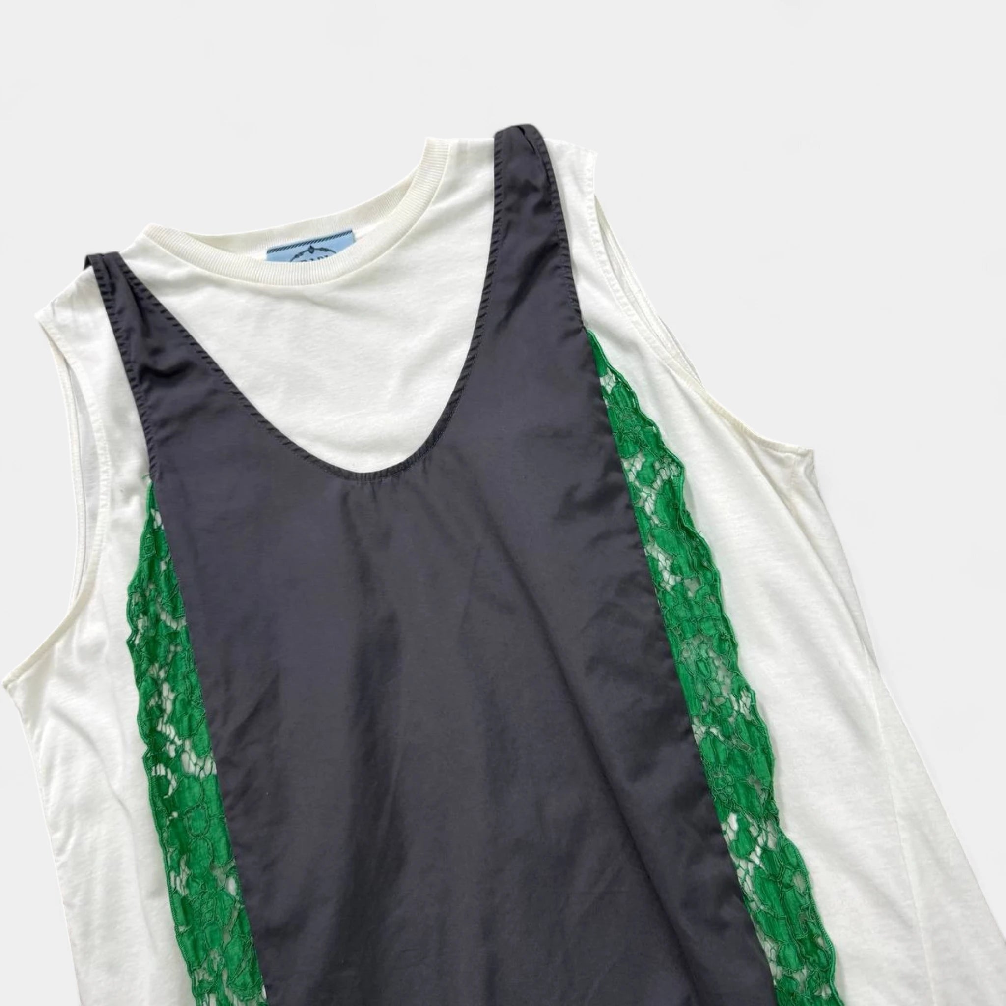 Prada Multi Texture Layered Tank Top